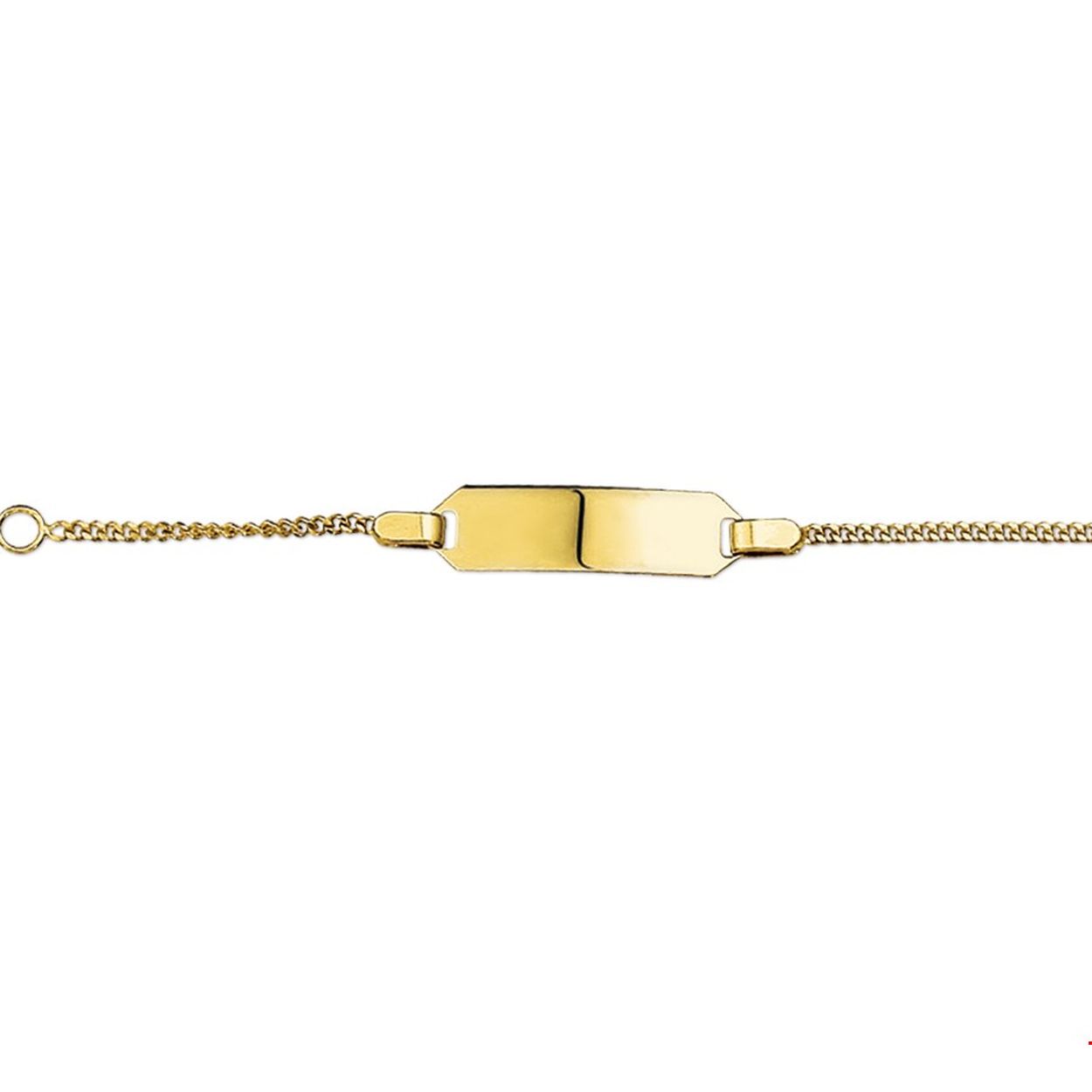 Beschrijving: Geelgouden graveerarmband met een poli afwerking. De lengte van de armband bedraagt 13cm met 2cm extensie en heeft een schakelbreedte van 1.0 mm.
Uniekenummer serie: 27231
Verpakt per: 1
Doelgroep: kinderen
Breedte: 17 mm
Kortste lengte: 11 mm
Langste lengte: 13 mm
Hoogte: 5 mm