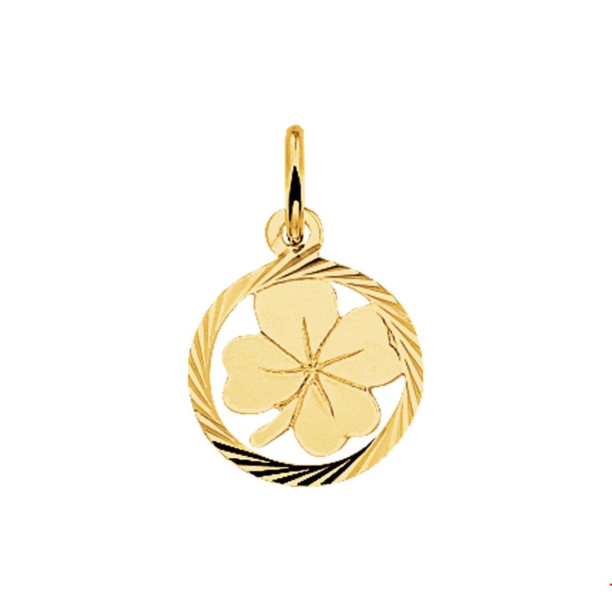 Geelgouden klaver hanger met een gediamanteerde afwerking en uitgevoerd met een stevig hangoog. De hanger is in verschillende afmetingen te verkrijgen in onze collectie.