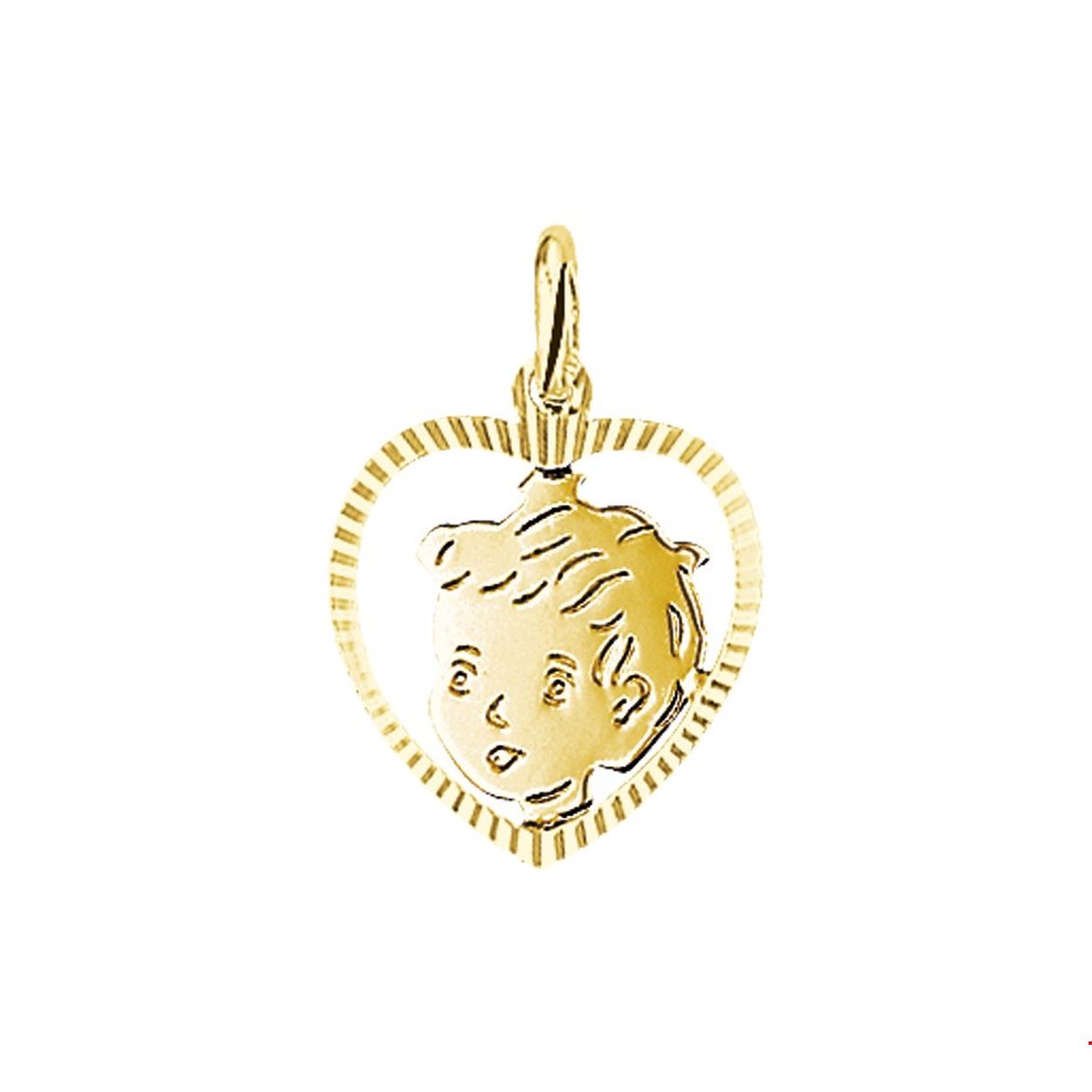 Beschrijving: Geelgouden hanger met een kinderhoofdje en een gediamanteerde afwerking. 
Verpakt per: 1
Doelgroep: dames
Breedte: 16 mm
Hoogte: 19 mm