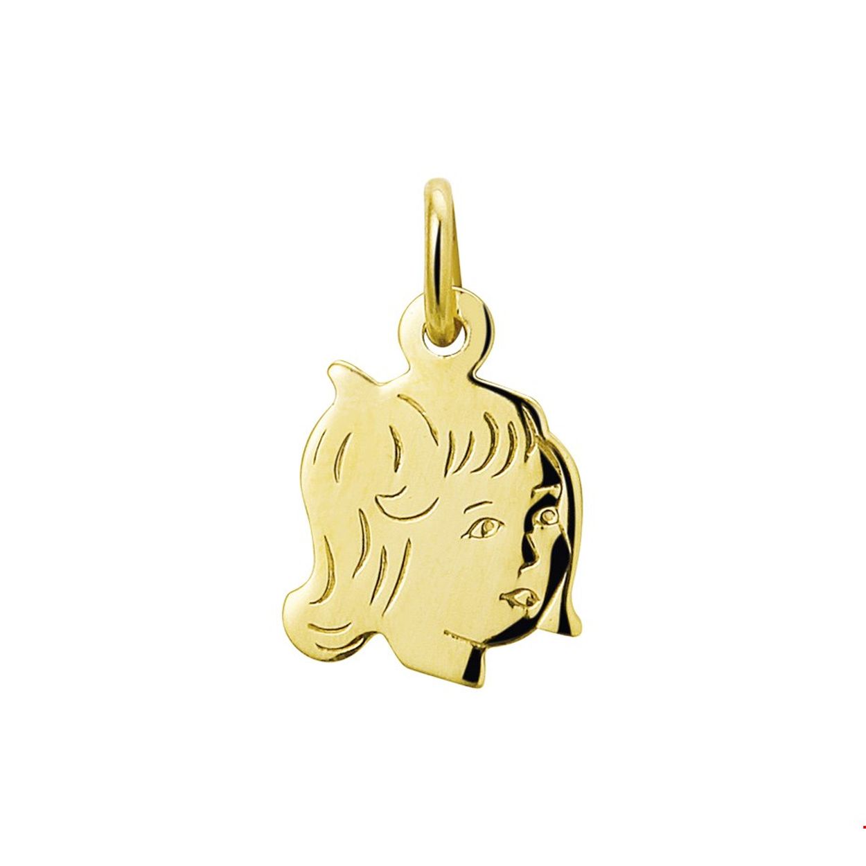 De klassieke kinderkopjes kun je laten graveren met de naam van een kindje een datum of iets anders van speciale betekenis. Een bijzonder sieraad met emotionele waarde. Details: Geelgouden hanger met een kinderhoofdje. 
Breedte: 11 mm. Hoogte: 15 mm. 14 karaat