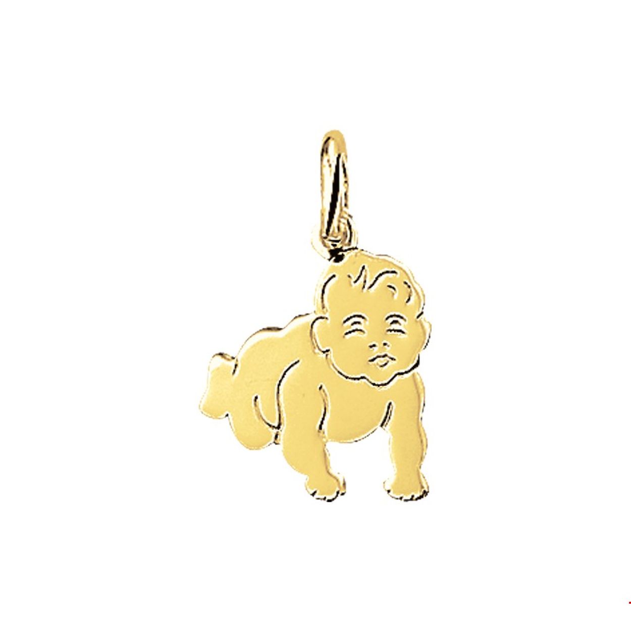14 karaat geel gouden hanger, kruipende baby.
