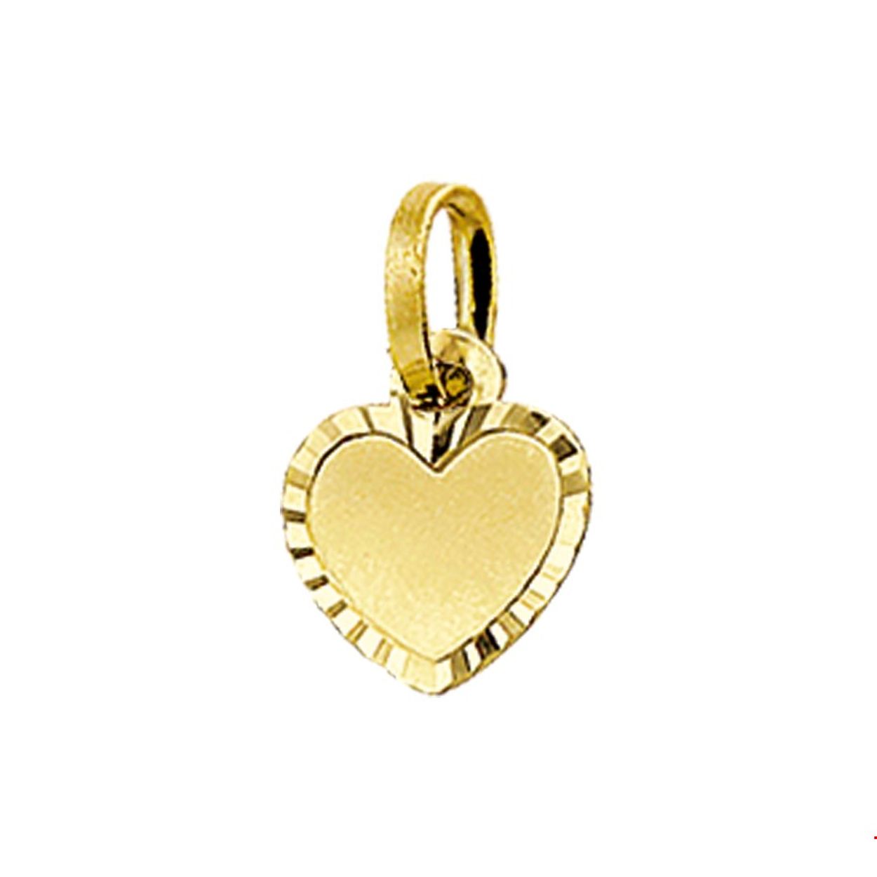 14-karaats geelgouden graveerhanger. Hartje.
Breedte: 8 mm
Hoogte: 8.5 mm
