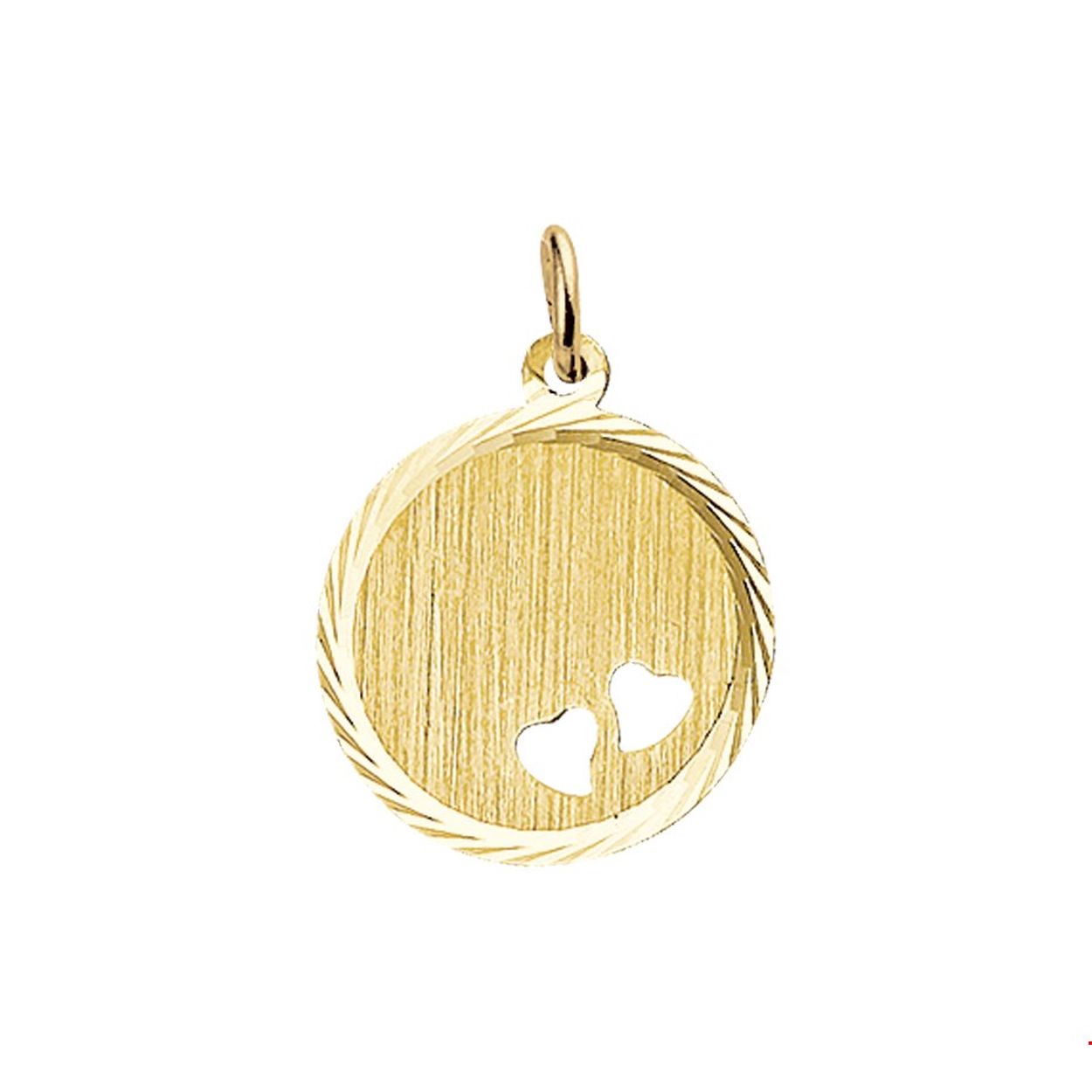 Beschrijving: Geelgouden graveerhanger met een gediamanteerde afwerking en gestanste hartjes. 
Uniekenummer serie: 31186
Verpakt per: 1
Doelgroep: unisex
Breedte: 16 mm