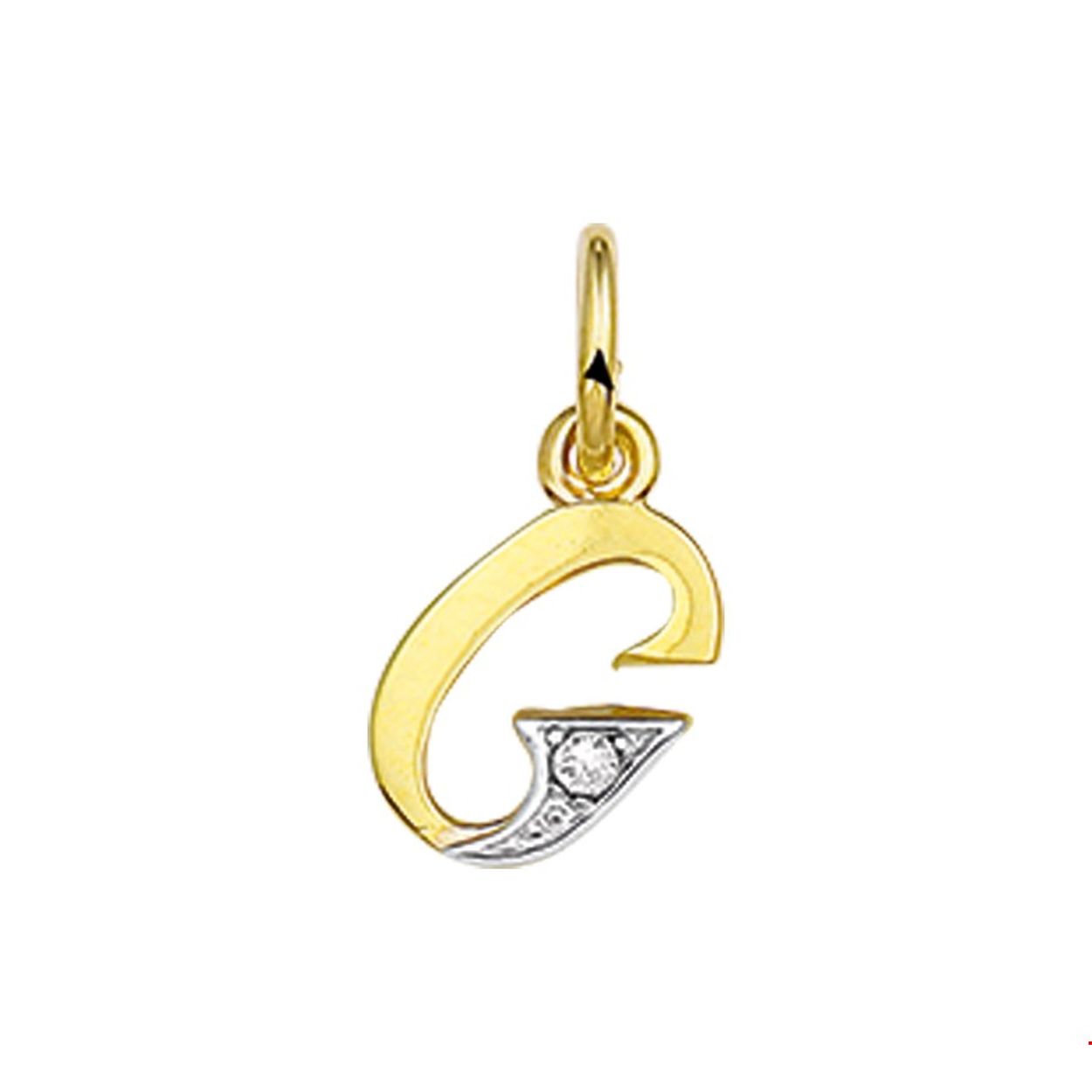 Creeër een heel persoonlijk collier met deze diamant letter hanger. Kies de initialen van een dierbare je geliefde of misschien wel gewoon die van jezelf! 
Dit is de letter G, bent u op zoek naar een andere letter neem dan contact met ons op over de levertijd.