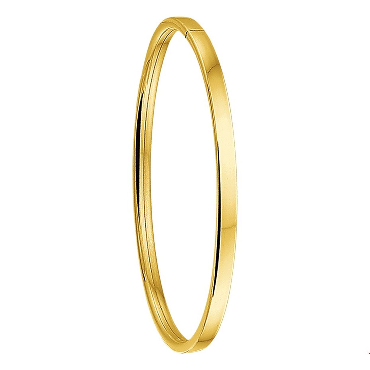 14 karaats geelgouden bangle armband met dopsluiting
Breedte: 4 mm