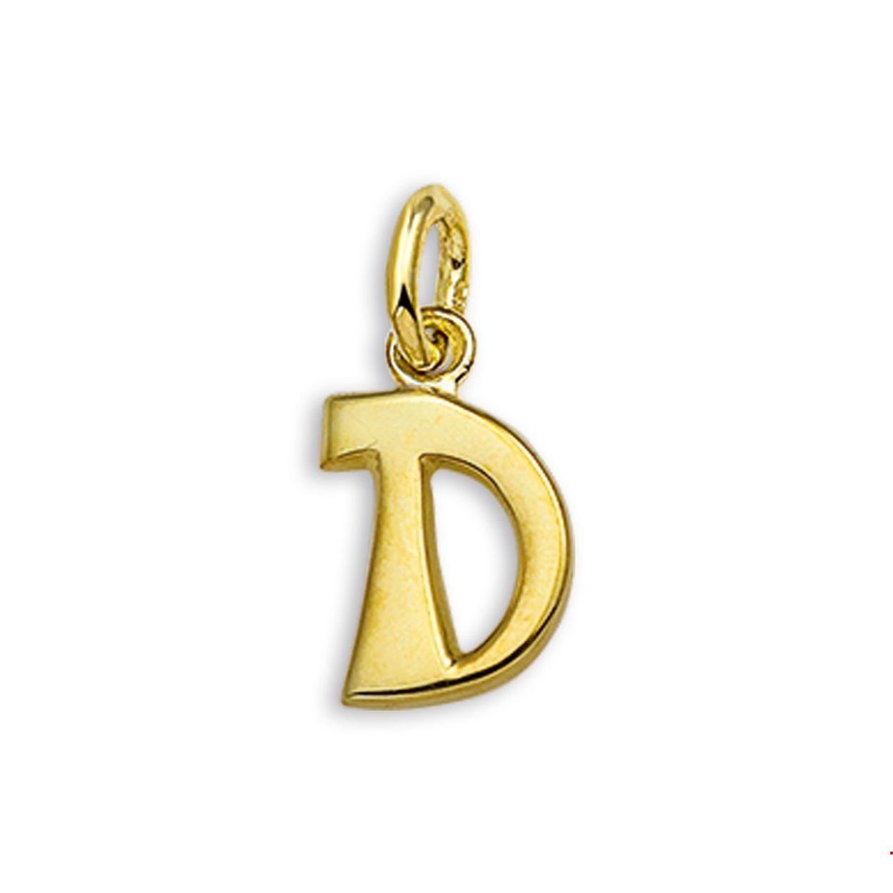 Beschrijving: Creeer een heel persoonlijk collier met deze letter hanger. Kies de initialen van een dierbare je geliefde of misschien wel gewoon die van jezelf! 
Details: Geelgouden hanger met de letter D en een afmeting van 12.5x8mm.
Doelgroep: unisex