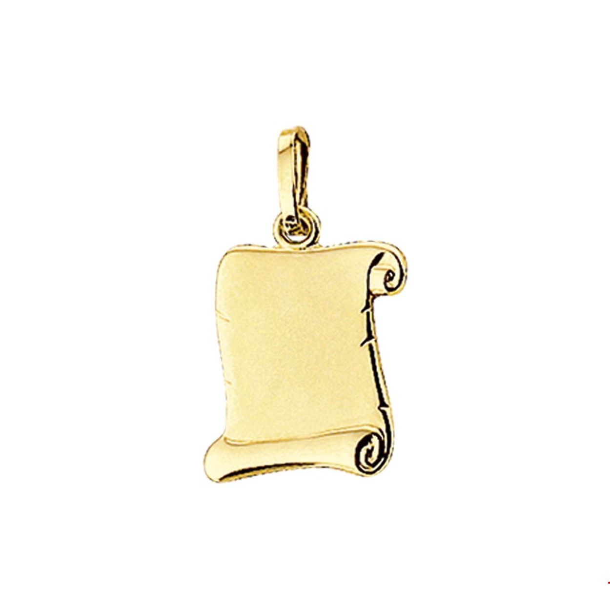 Geelgouden graveerhanger.