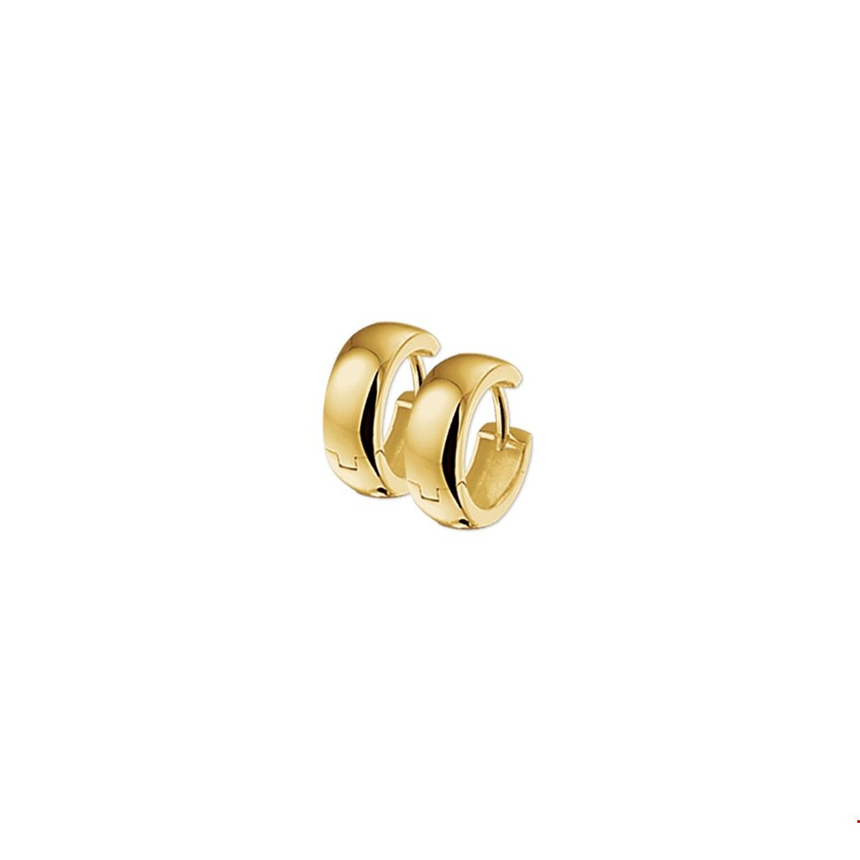 Beschrijving: Geelgouden klapcreolen gegoten met een bolle buis. 
Uniekenummer serie: 26610
Doelgroep: dames
Breedte: 5 mm