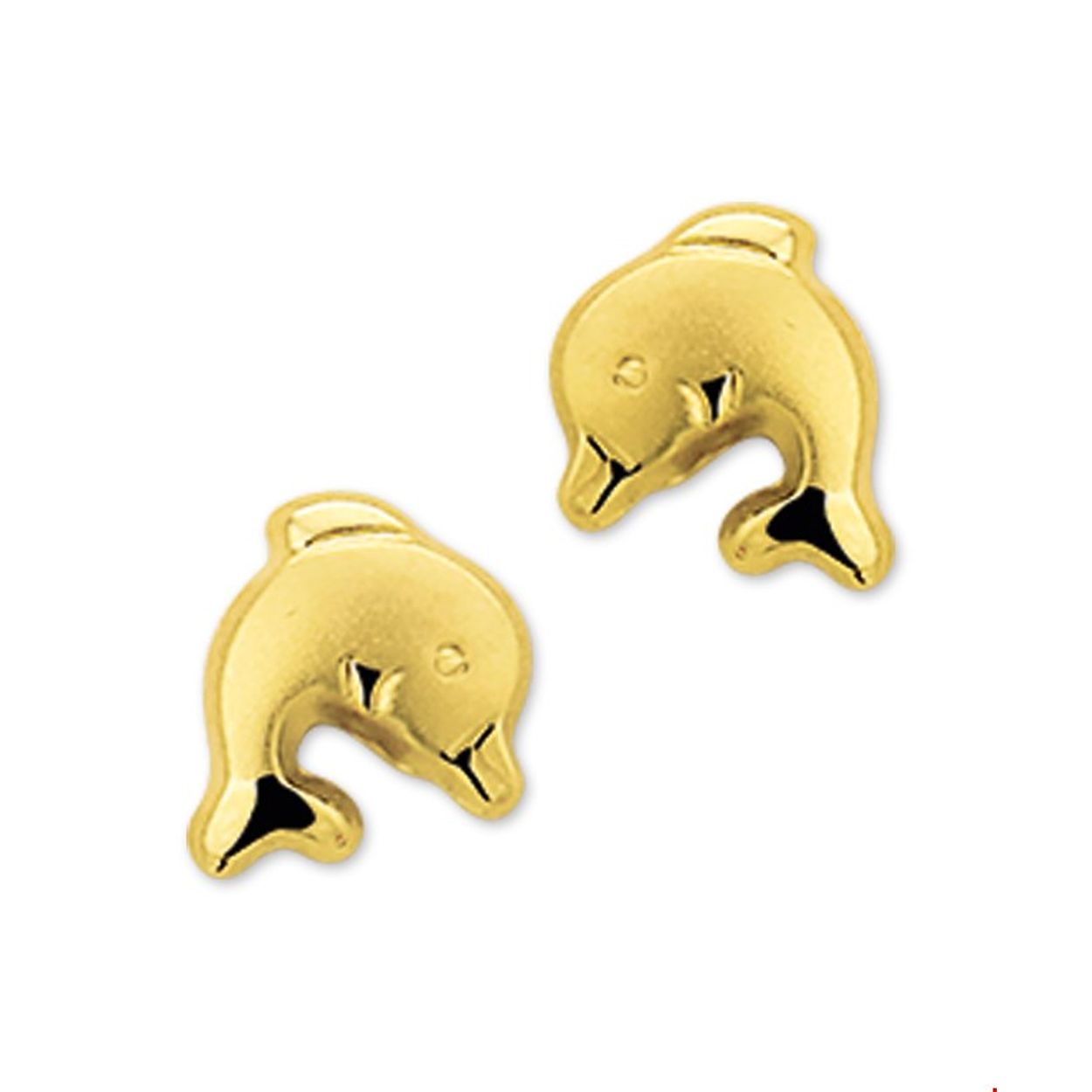 Beschrijving: Geelgouden oorknoppen met een dolfijn. 
Doelgroep: kinderen
Breedte: 6 mm
Hoogte: 7 mm