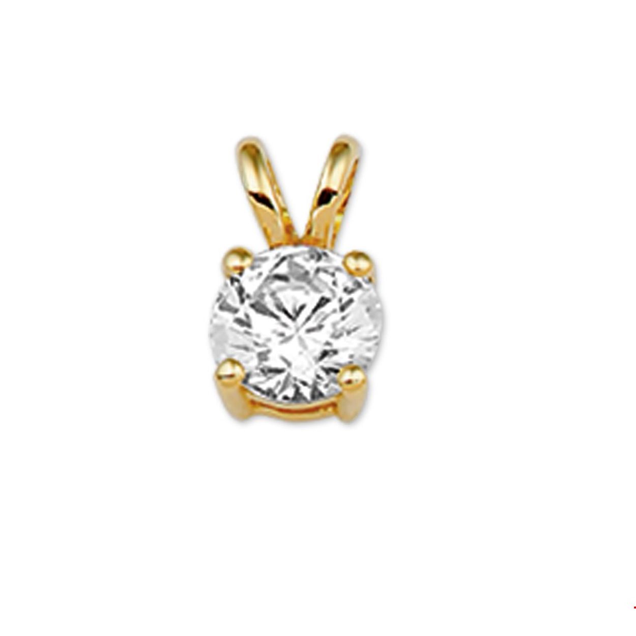Huiscollectie 14krt gouden hanger met zirkonia dames
Zetting: solitaire (chatonzetting)