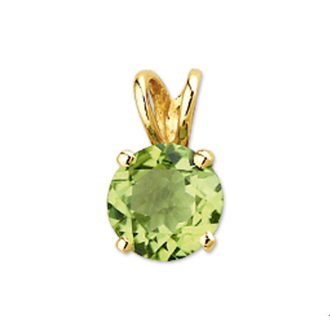 Beschrijving: Geelgouden hanger met peridot. 
Verpakt per: 1
Doelgroep: dames
Breedte: 6.5 mm
Hoogte: 10.5 mm