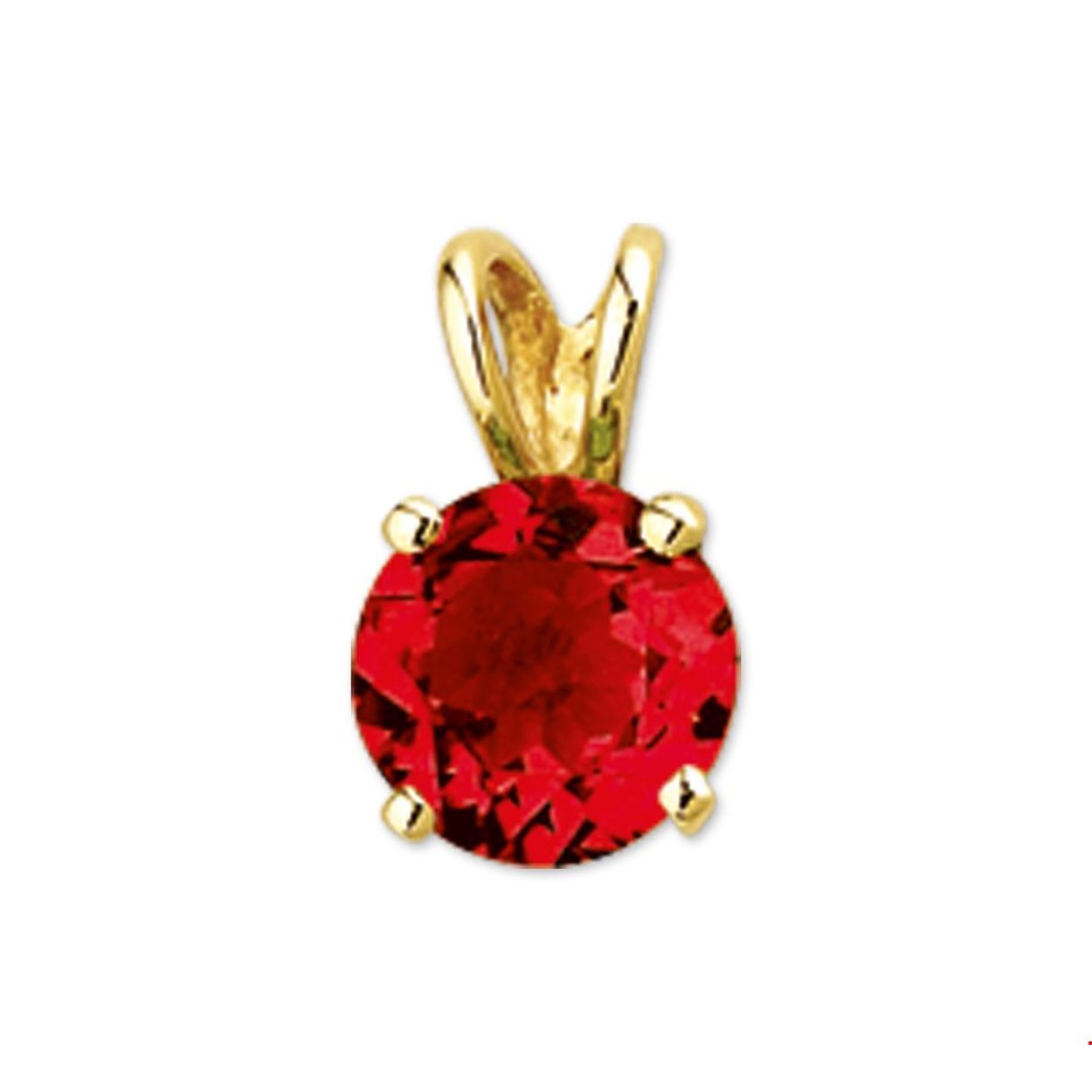 Beschrijving: Geelgouden hanger met granaat. 
Verpakt per: 1
Doelgroep: dames
Breedte: 6.5 mm
Hoogte: 10.5 mm