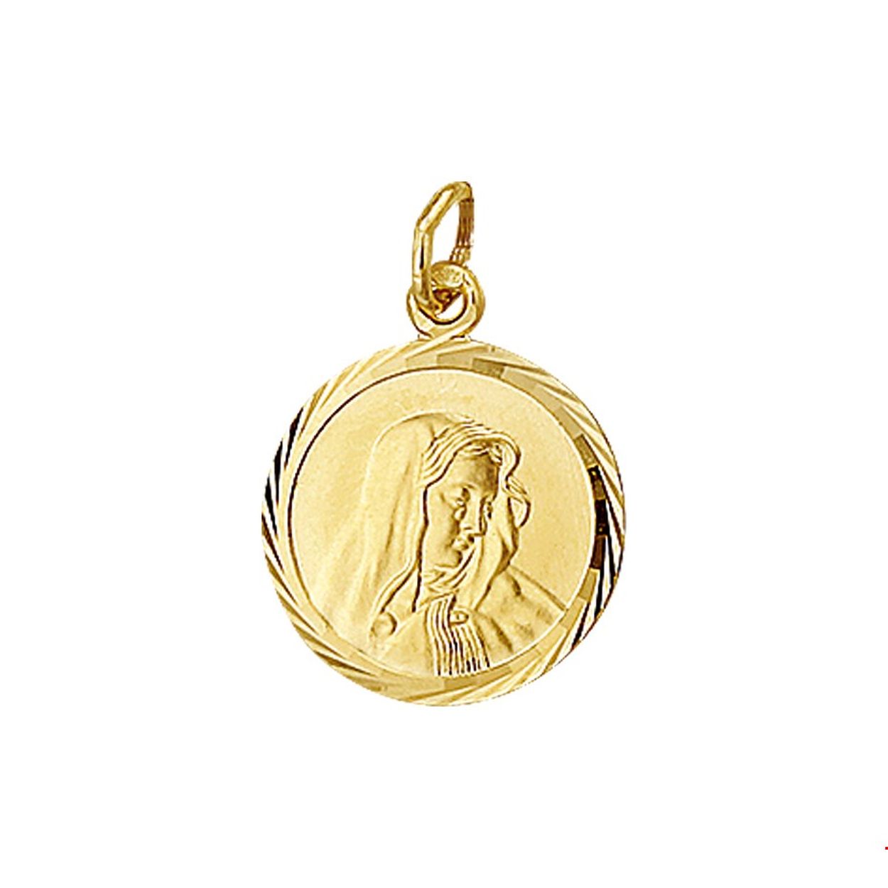 Geelgouden bedel met een scapulier.
