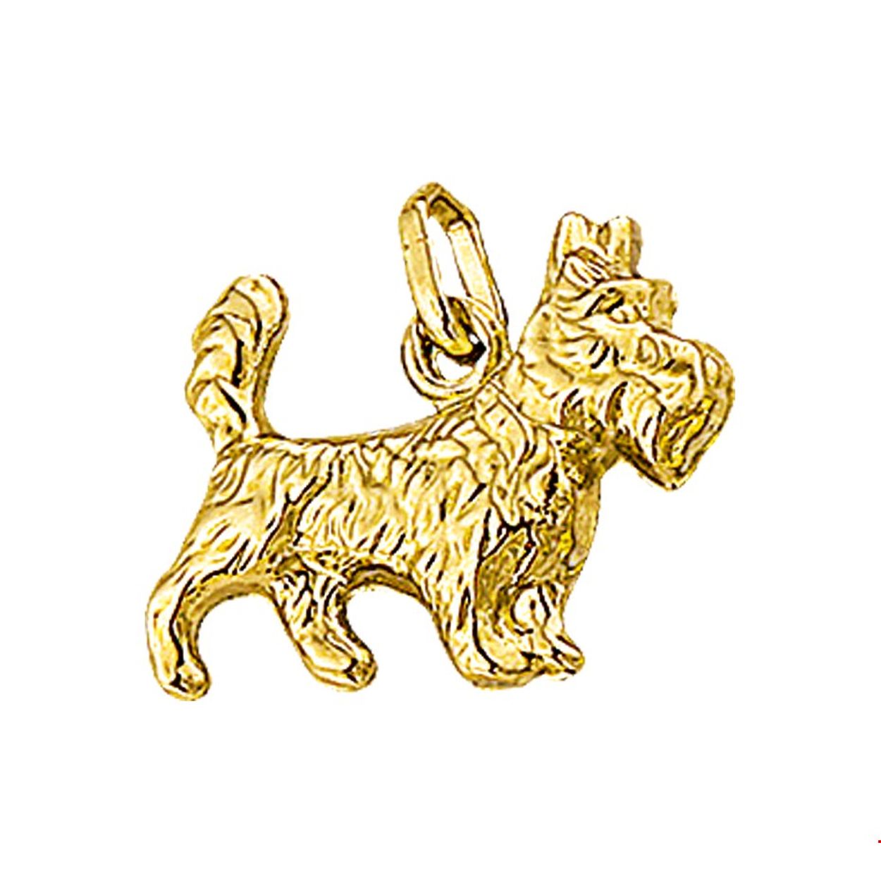 Beschrijving: Geelgouden bedel met een terrier.
Verpakt per: 1
Doelgroep: unisex
Breedte: 17 mm
Hoogte: 14 mm