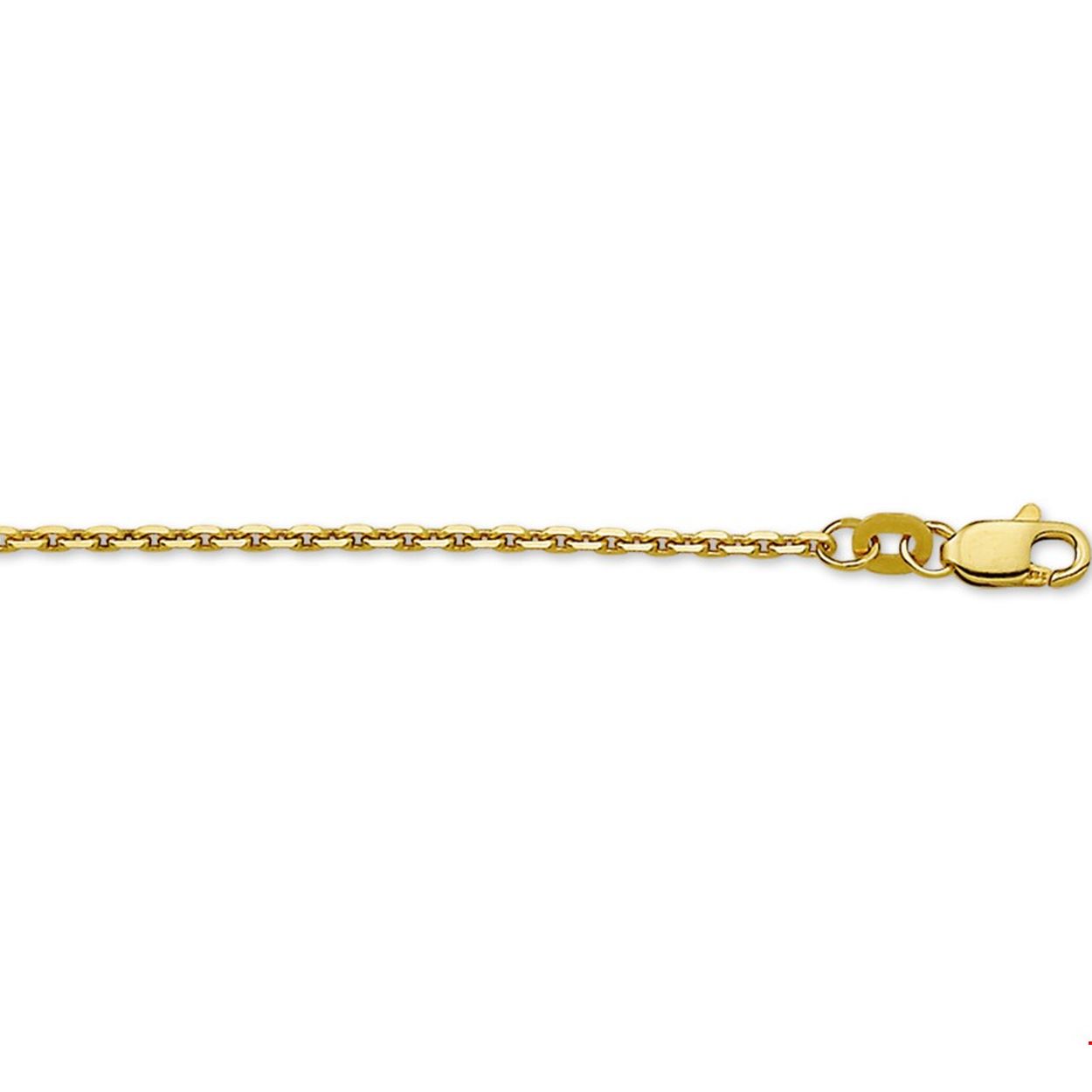 Dit geelgouden ankercollier heeft een draaglengte van 42cm.