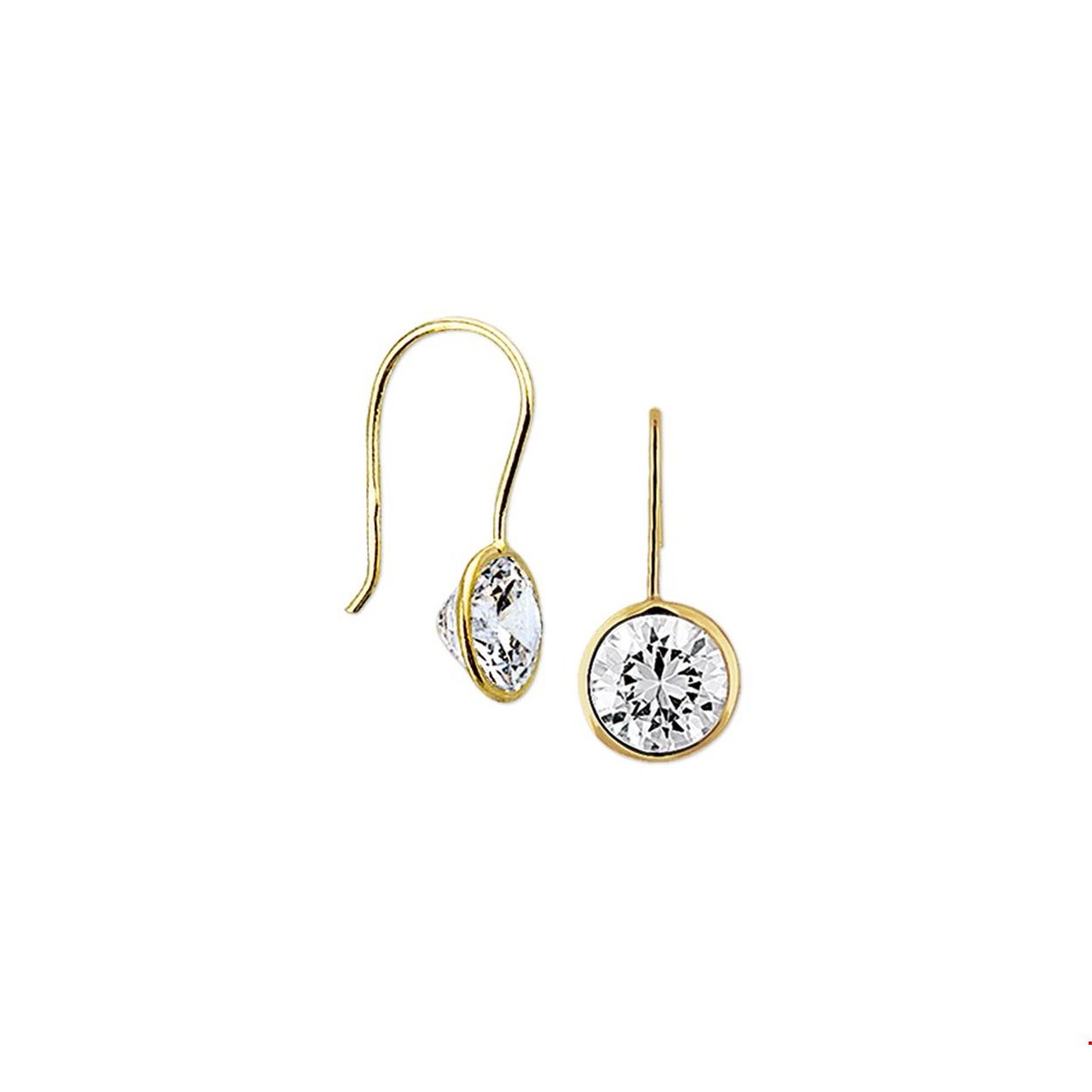 Beschrijving: Geelgouden oorhangers met zirkonia. 
Verpakt per: 1
Doelgroep: dames
Zetting: solitaire (kastzetting)