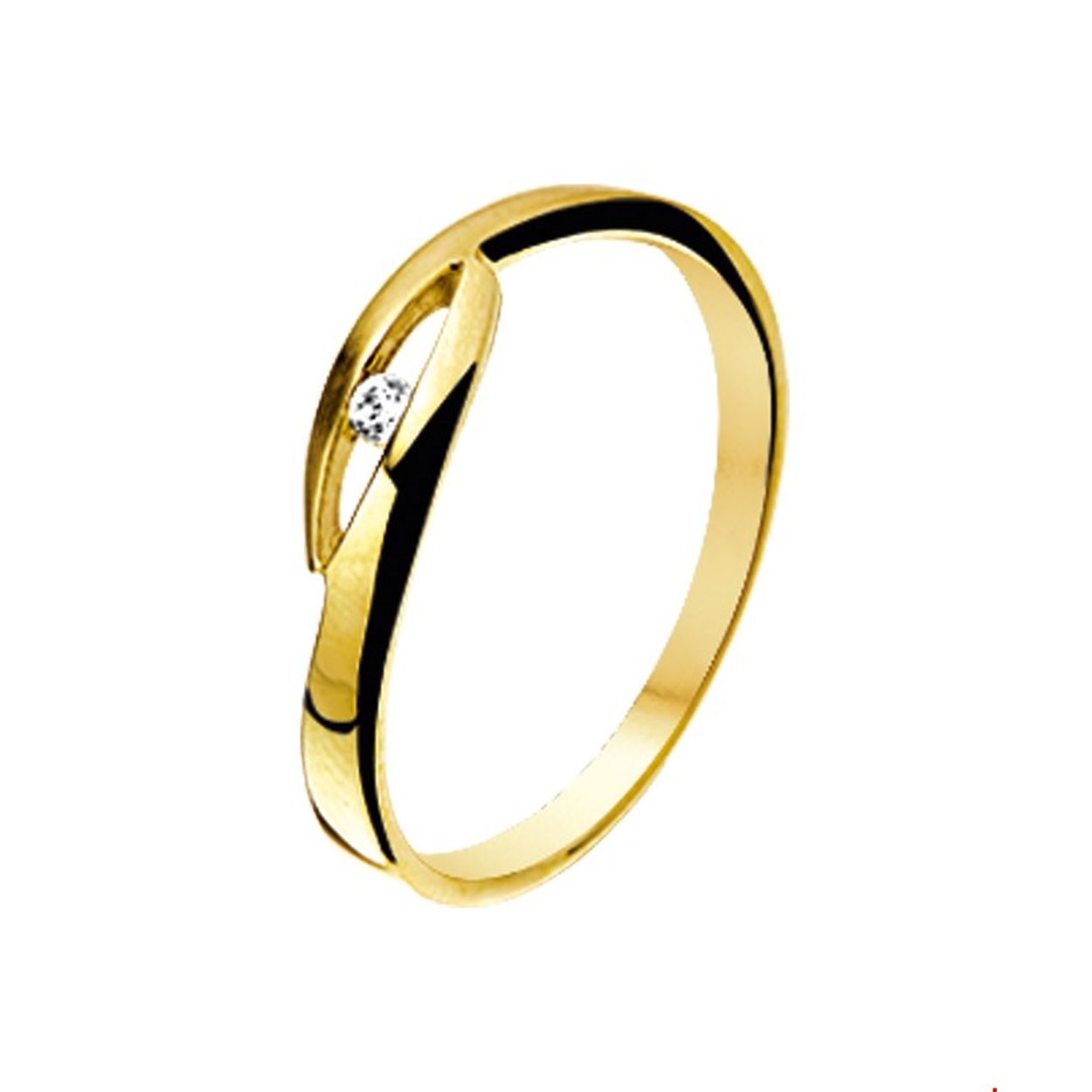 Beschrijving: Geelgouden ring met zirkonia en een poli/matte afwerking. 
Uniekenummer serie: 30235
Verpakt per: 1
Doelgroep: dames
Ringmaat: 17.00 mm (53)
Breedte: 4.5 mm
Zetting: solitaire (span zetting)