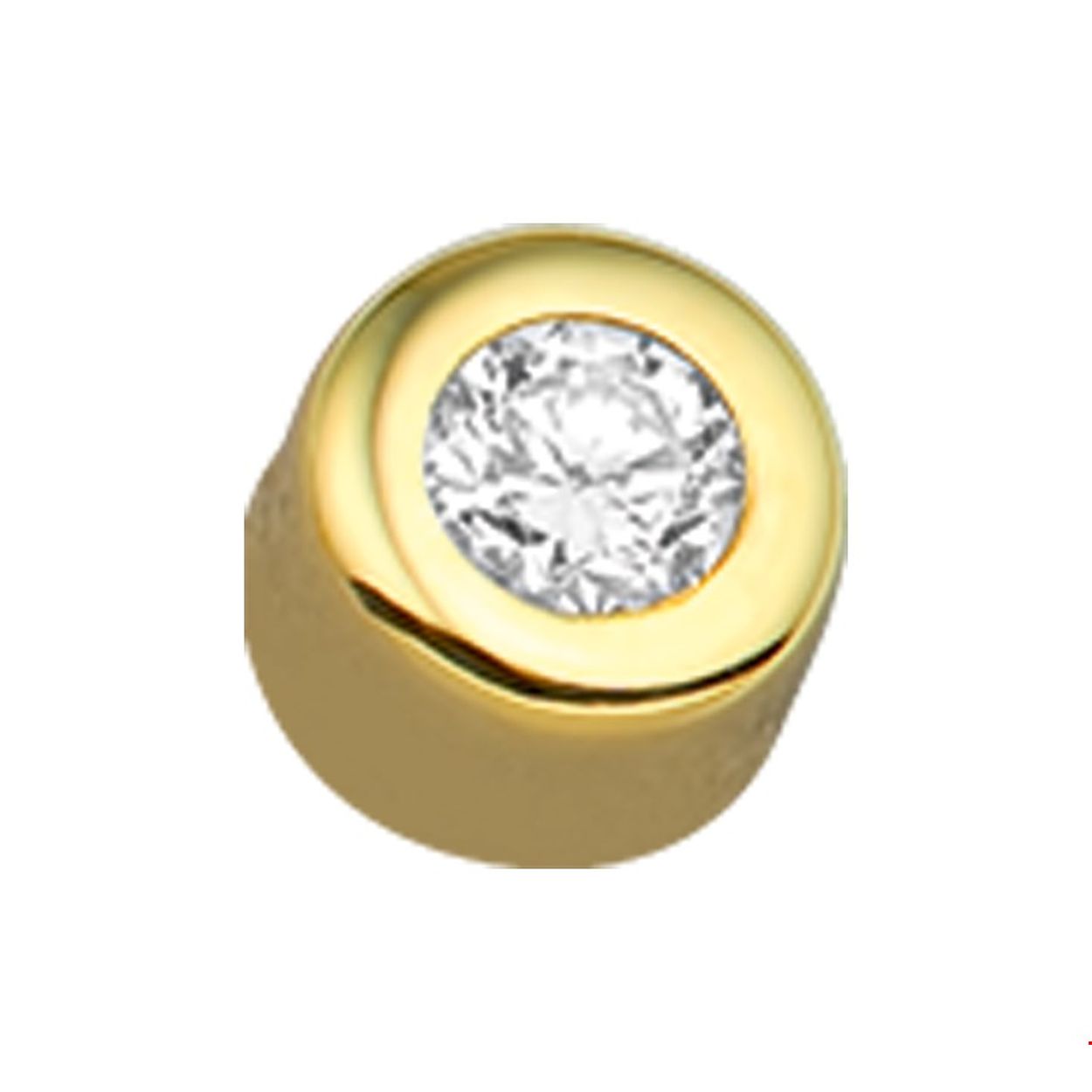 14 karaat geelgouden hanger (schuif) met zirkonia