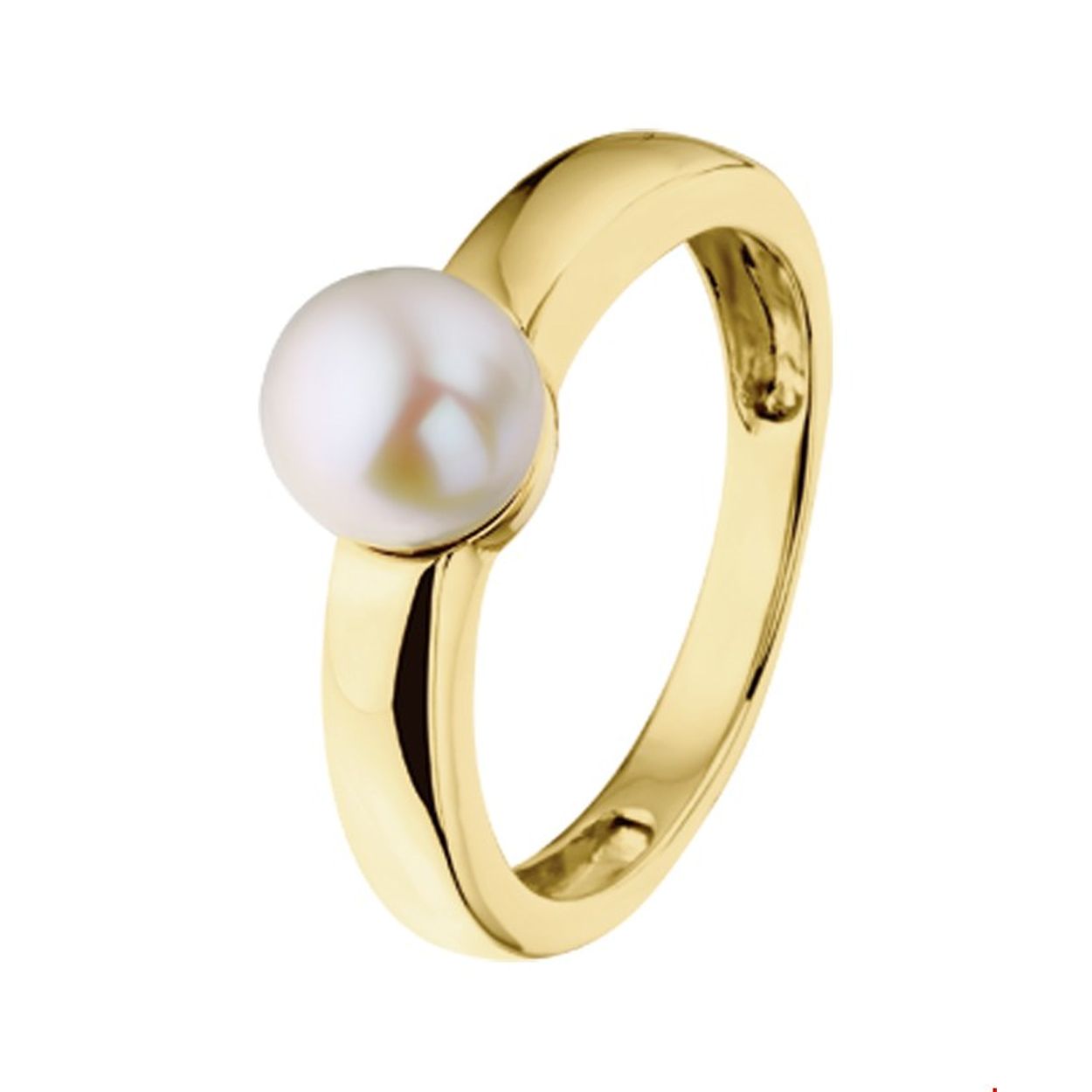 Beschrijving: Geelgouden ring met zoetwaterparel. 
Uniekenummer serie: 8648
Verpakt per: 1
Doelgroep: dames
Ringmaat: 17.00 mm (53)
Breedte: 3.5 mm