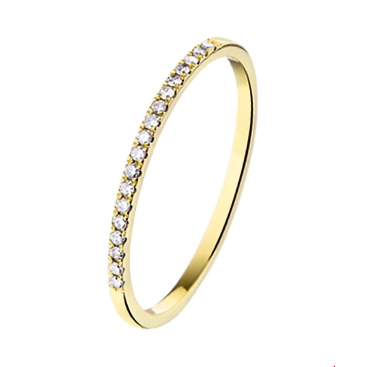 gouden ring, rij 0.09ct H/SI briljant mt54