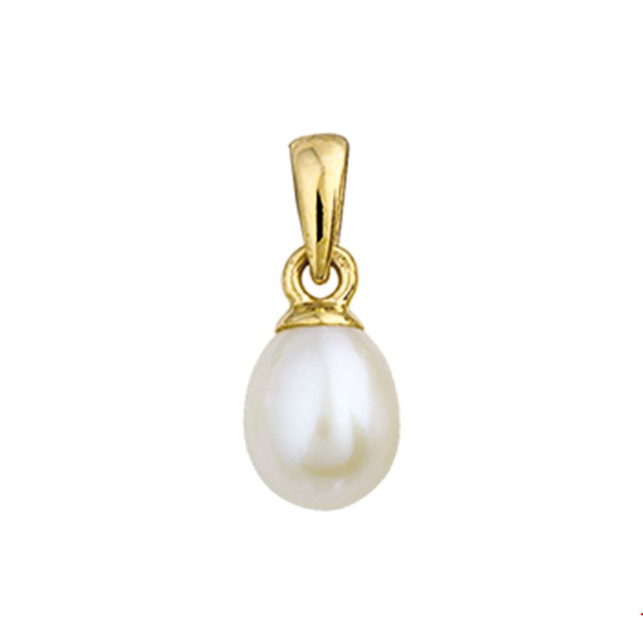 Beschrijving: Geelgouden hanger met zoetwaterparel. 
Verpakt per: 1
Doelgroep: dames
Breedte: 6 mm
Hoogte: 15 mm
