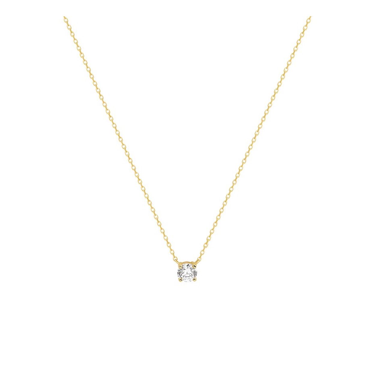 Geelgouden collier met zirkonia. De schakelbreedte bedraagt 0.8mm. Breedte: 0.8 mm
Langste lengte: 42 mm
Zetting: solitaire (chatonzetting)