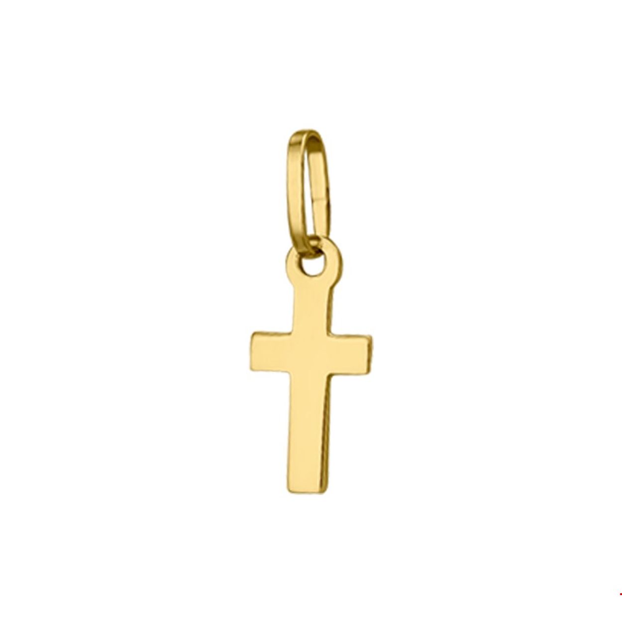 Beschrijving: Geelgouden hanger met een kruis. 
Verpakt per: 1
Doelgroep: unisex
Breedte: 6 mm
Hoogte: 12.5 mm