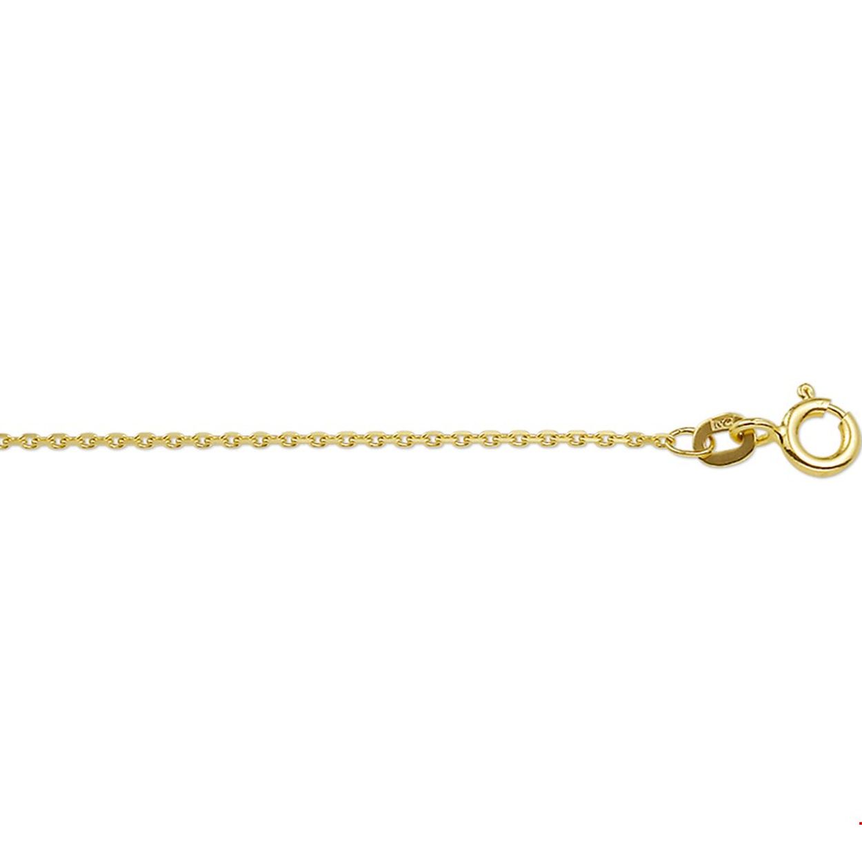 Beschrijving: Geelgouden collier met anker schakel.
Breedte: 1.2 mm
Langste lengte: 45cm