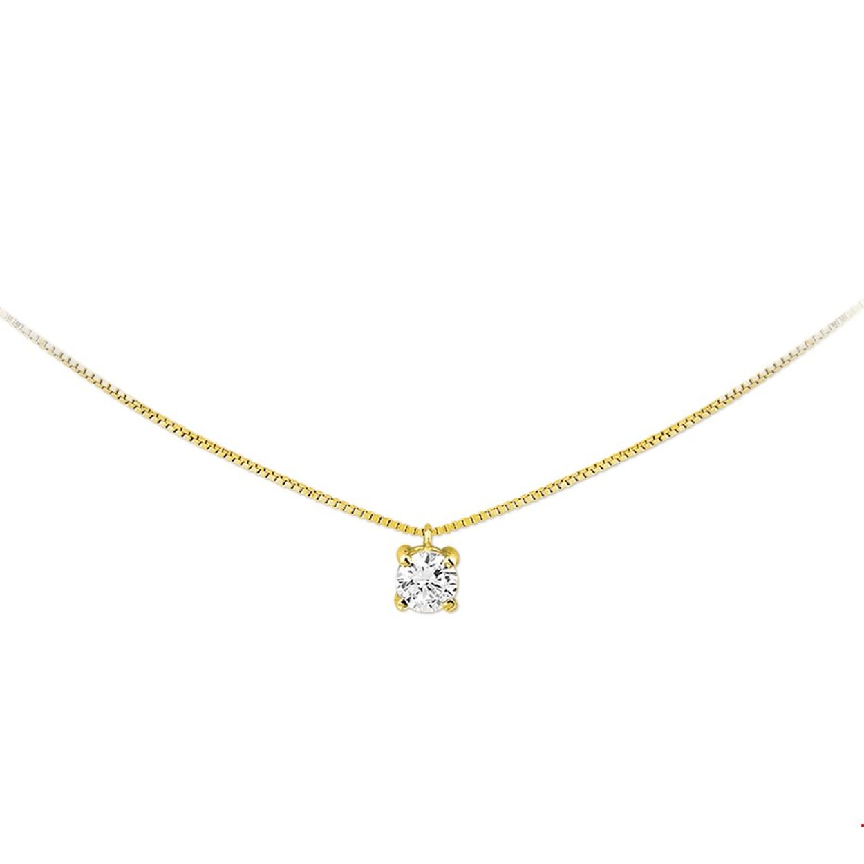 Beschrijving: Geelgouden collier met zirkonia. De lengte bedraagt 42cm met 2cm extensie en de schakelbreedte is 0.7mm.
Doelgroep: dames
Breedte: 0.7 mm
Kortste lengte: 42 cm
Langste lengte: 44 cm
Zetting: solitaire (chatonzetting)