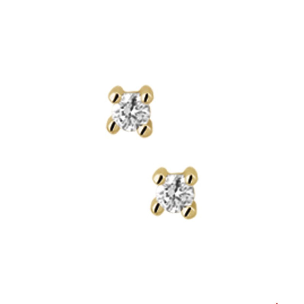 Beschrijving: Geelgouden oorknoppen met diamant. 
Uniekenummer serie: 29292
Verpakt per: 1
Doelgroep: dames
Zetting: solitaire (chatonzetting)