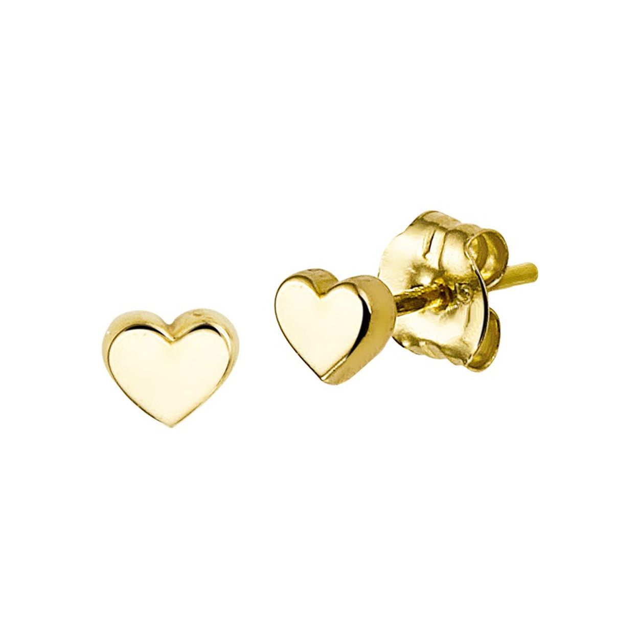 Beschrijving: Geelgouden oorknoppen met een hart. 
Breedte: 4 mm
Hoogte: 3.5 mm