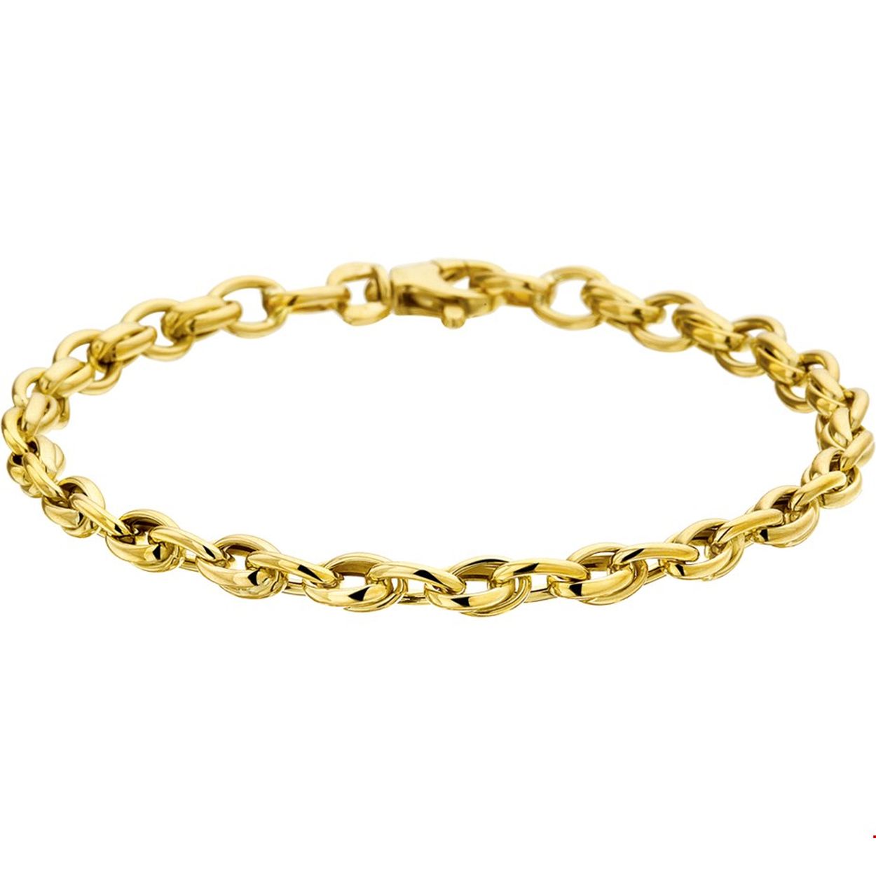 14krt geelgouden fantasie armband. De schakelbreedte van de armband is 5mm.
Referentienummer: THOJ0726

