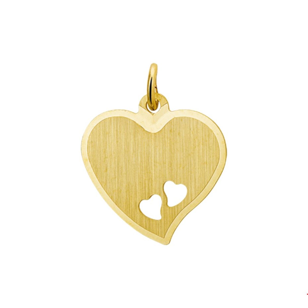 Geelgouden mat gediamanteerde hart graveerhanger van 16.5x18mm uitgevoerd met een gestanste hartjes en stevig hangoog.
Breedte: 18 mm
Hoogte: 16.5 mm
