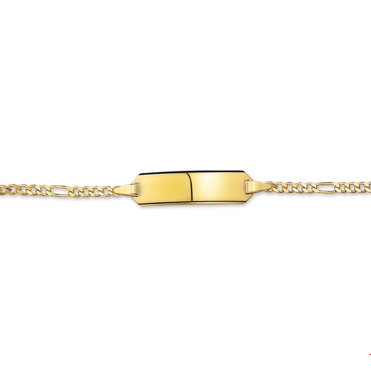 Beschrijving: Geelgouden graveerarmband met een poli afwerking. De lengte van de armband bedraagt 13cm met 2cm extensie. 
Uniekenummer serie: 31202
Verpakt per: 1
Doelgroep: kinderen
Breedte: 20 mm
Kortste lengte: 13 mm
Langste lengte: 15 mm
Hoogte: 5.5 mm