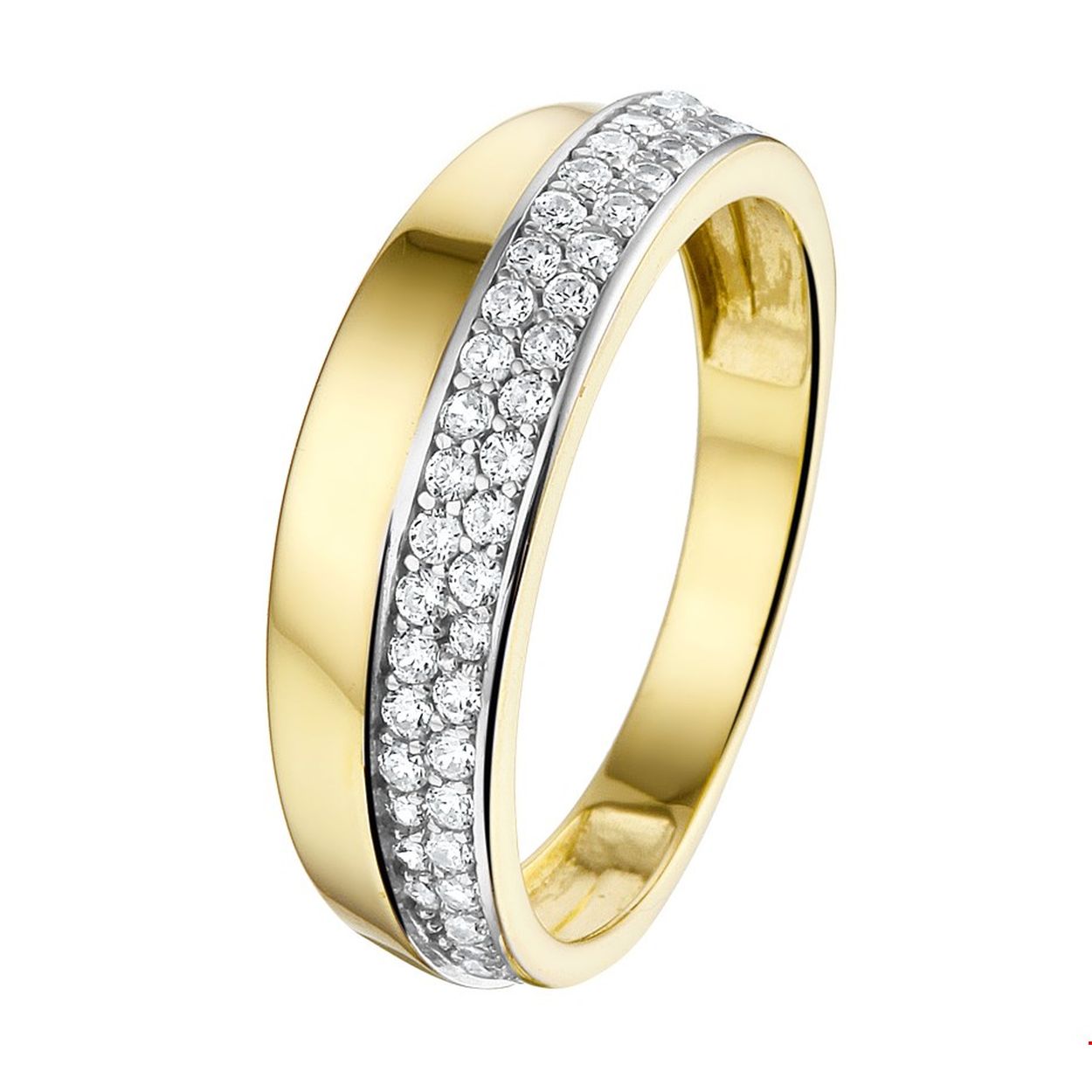Beschrijving: Chique geel met witgouden gestifte ring van 6.5mm breed uitgevoerd met een luxe pave van briljant geslepen zirkonia. Tip: Combineer de ring met bijpassende sieraden en creeer zo een geweldige set!.
Uniekenummer serie: 34289
Verpakt per: 1
Doelgroep: dames
Ringmaat: 17.75 mm (56)
Breedte: 6.5 mm