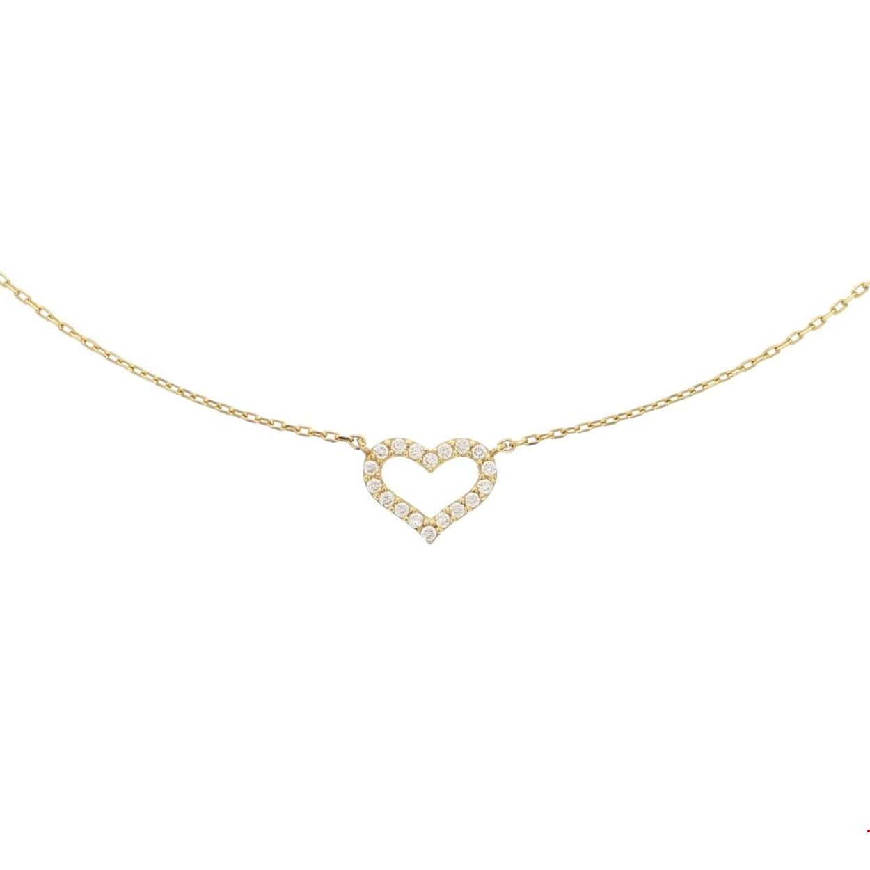 Beschrijving: Geelgouden collier met een hart van zirkonia. De lengte bedraagt 40cm met 4cm extensie en de schakelbreedte is 0.8mm. 
Verpakt per: 1
Doelgroep: dames
Breedte: 0.8 mm
Kortste lengte: 40 mm
Langste lengte: 44 mm