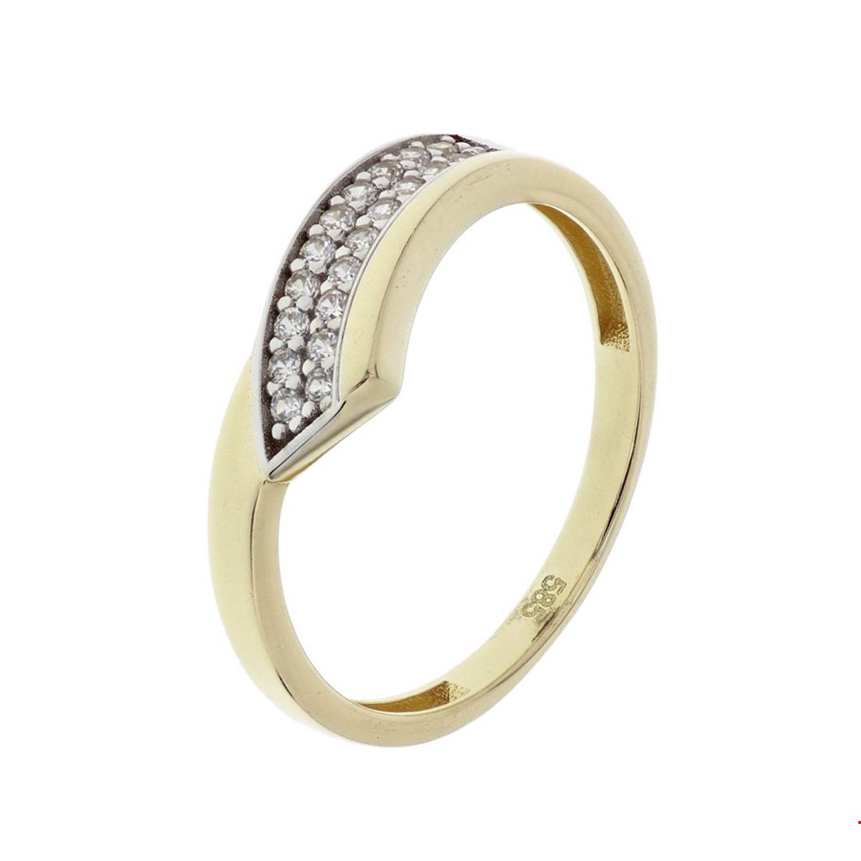 Geelgouden ring met zirkonia.
Ringmaat: 17.00 mm (53)
Breedte: 6 mm