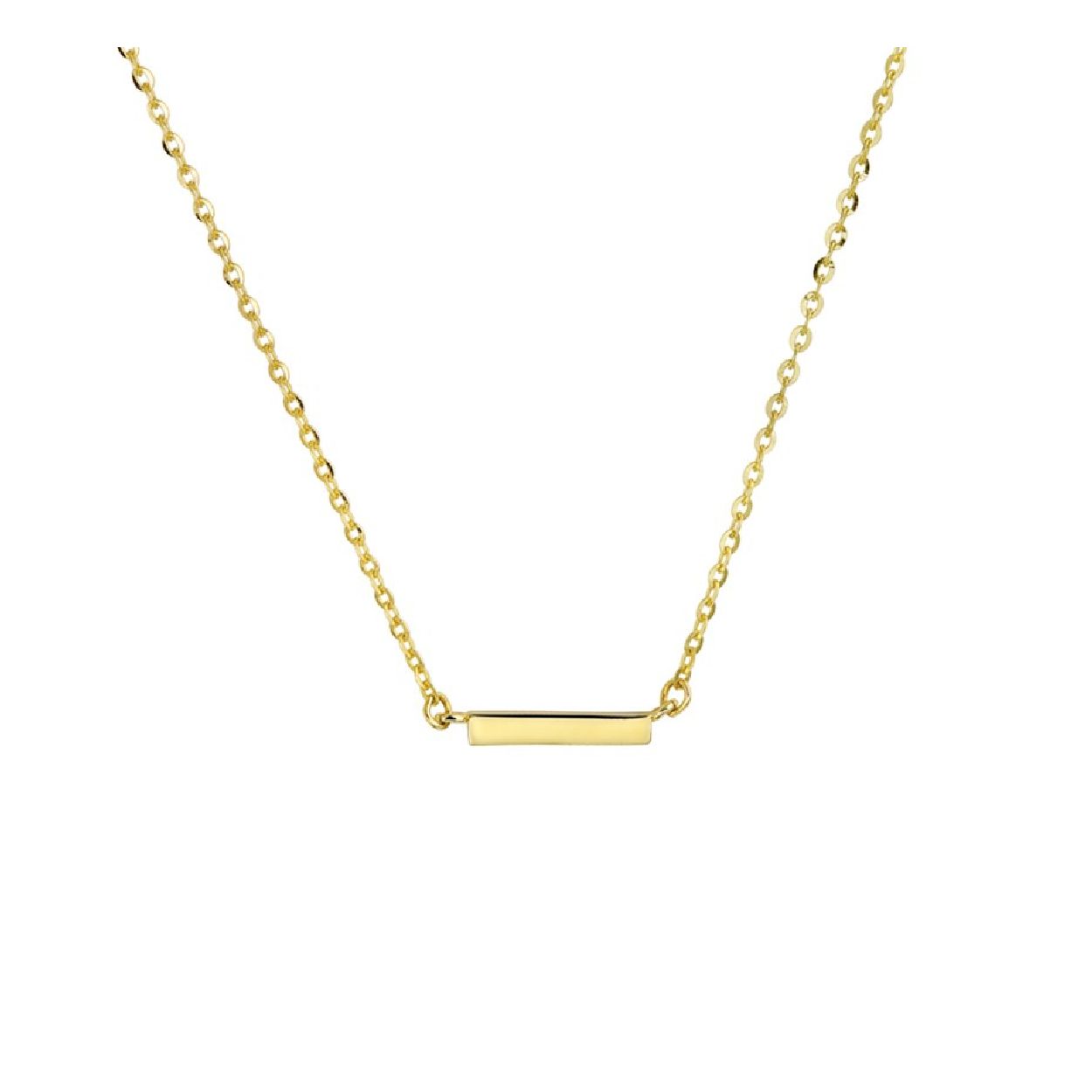 De collier is gemaakt van geelgoud en is goudkleurig. Het is een sieraad voor dames.