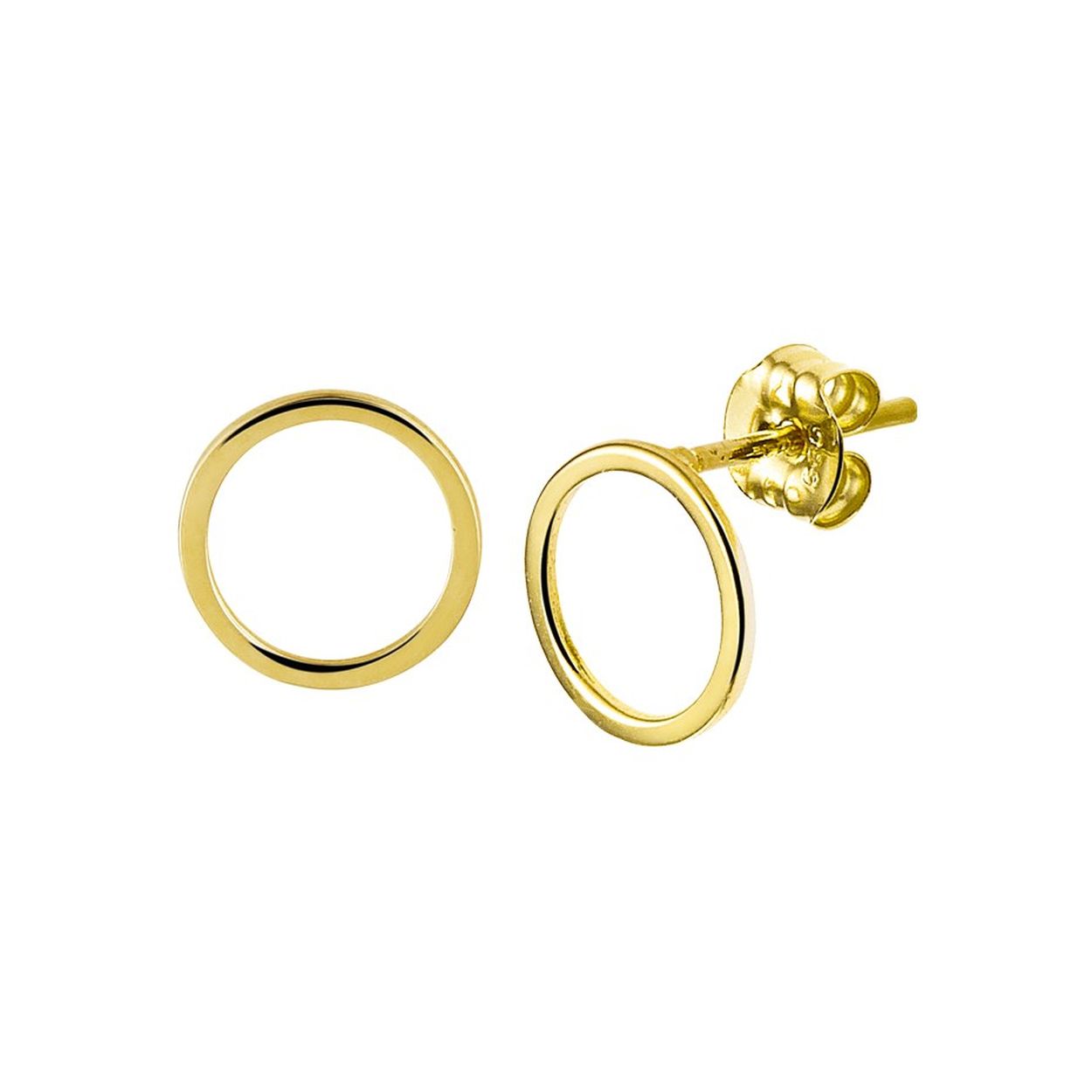 Geelgouden oorknoppen met een open cirkel van 8mm uitgevoerd met stevige poussette sluiting. Deze oorsieraden zijn helemaal hip en hot en zijn te combineren met bijpassende trendy sieraden.
Doelgroep: dames