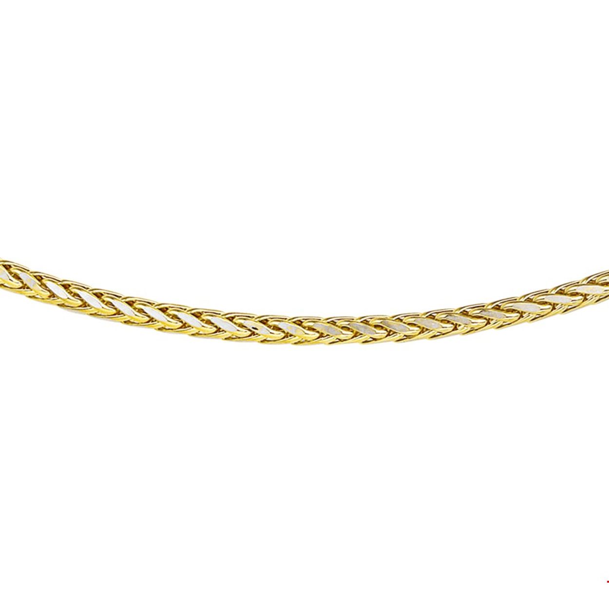 Bicolor geel en witgouden gestifte 2.5mm vossestaart collier met een lengte 45cm.