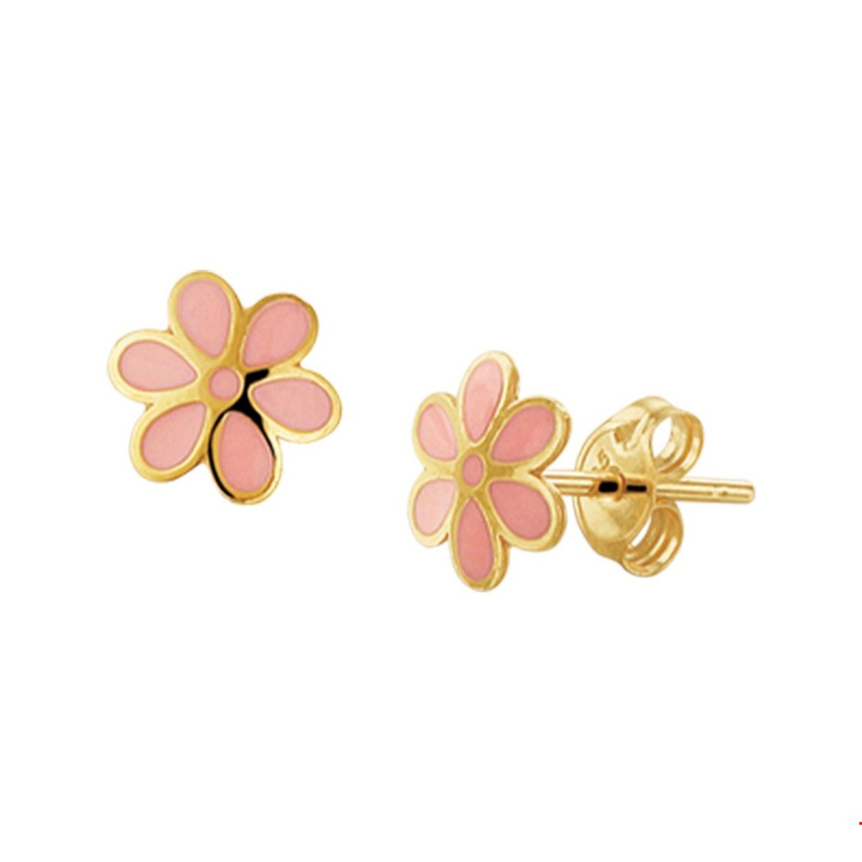 Beschrijving: Schattige geelgouden oorknoppen in de vorm van een bloem uitgevoerd met roze emaille. De oorknoppen hebben een afmeting van 6 x 6.5mm en hebben een stevige pouchette sluiting.
Verpakt per: 1
Doelgroep: dames
Breedte: 6.5 mm
Hoogte: 6 mm