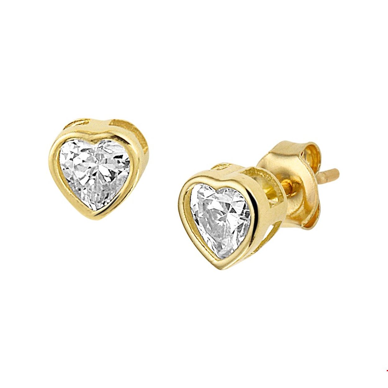 Beschrijving: Geelgouden oorknoppen met een hart en zirkonia. 
Uniekenummer serie: 36686
Verpakt per: 1
Doelgroep: dames
Breedte: 4 mm
Hoogte: 4 mm
Zetting: solitaire (kastzetting)