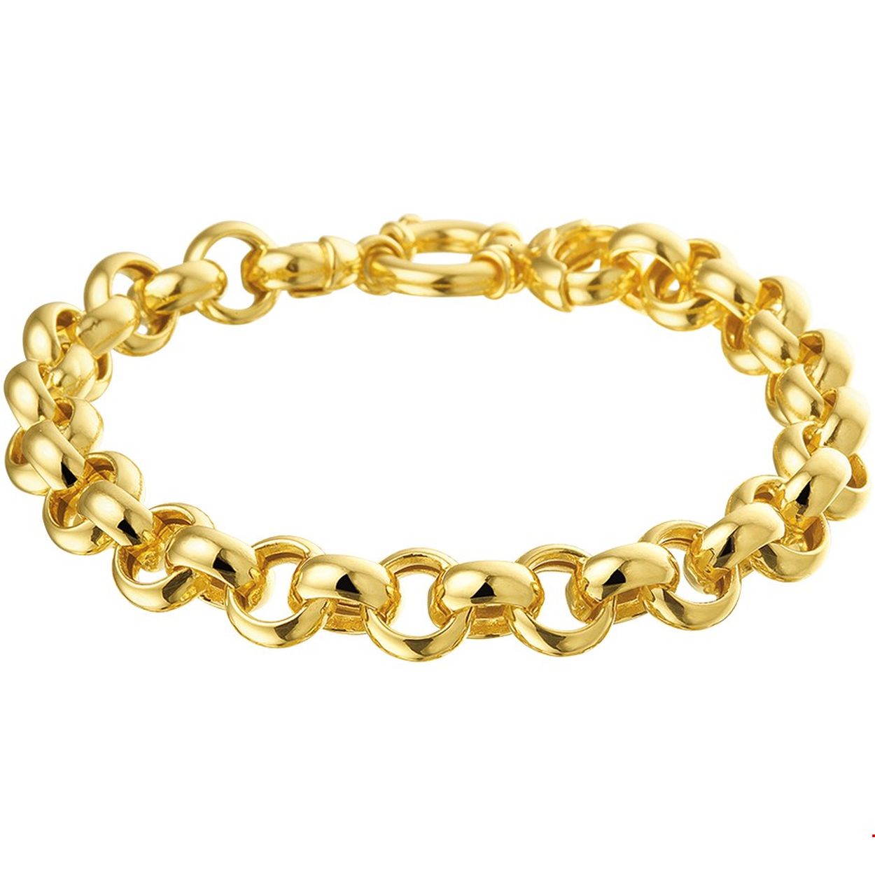 Geelgouden armband met jasseron schakel. De lengte bedraagt 20.5cm en de schakelbreedte is 9mm.