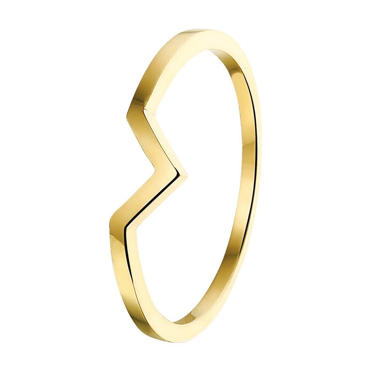 gouden ring, V glad maat 17