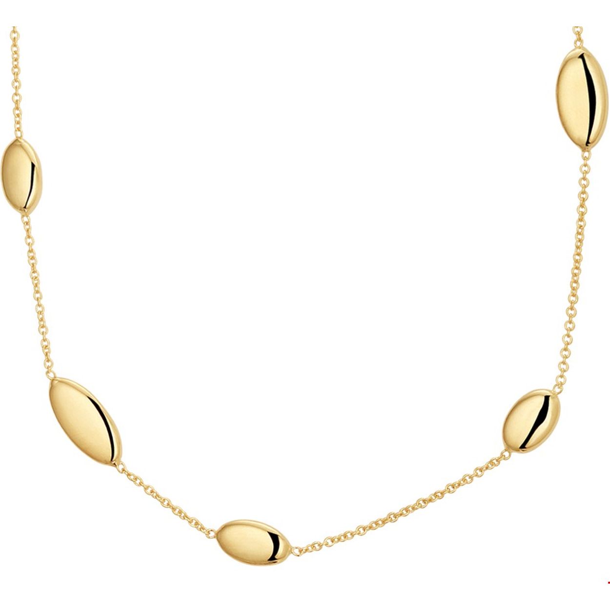 Beschrijving: Elegante geelgouden anker collier met vaste beads met draaglengtes van 43cm en 45cm. De schakelbreedte van het collier is 1.2mm . De beads hebben 2 afmetingen 6x12mm en 6x9mm. Het collier is te combineren met bijpassende sieraden uit onze collectie of vanuit je eigen stash!
Verpakt per: 1
Doelgroep: dames
Breedte: 1.2 mm
Kortste lengte: 43 mm
Langste lengte: 45 mm