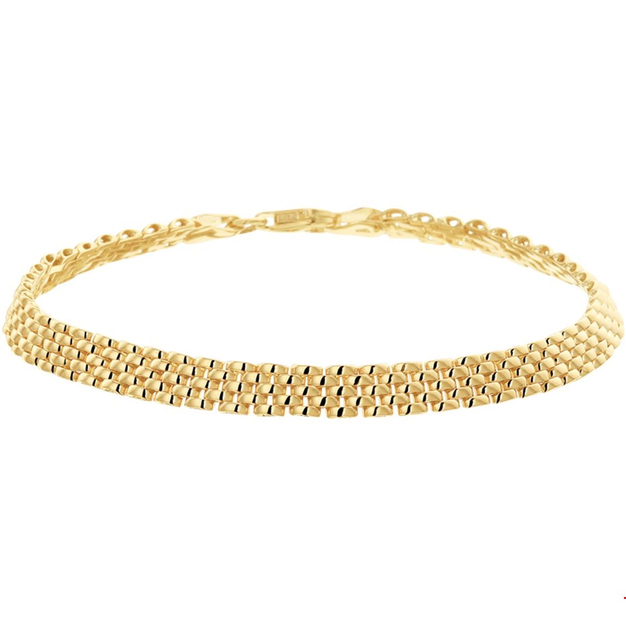 14k Geelgouden panter armband. De schakelbreedte is 5.0mm.

