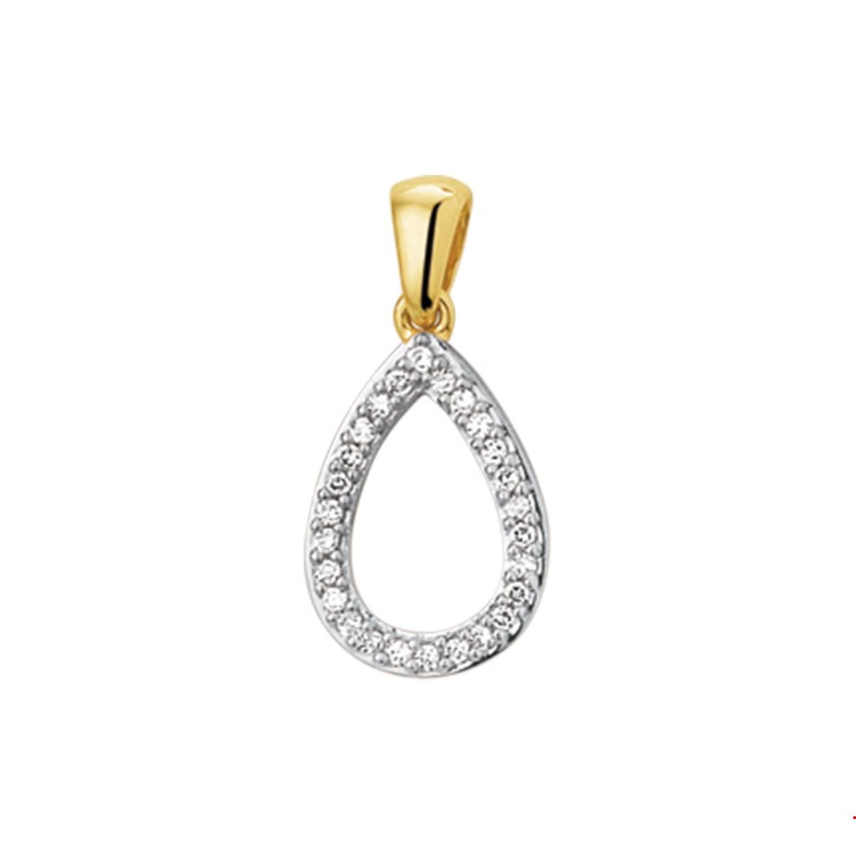 Beschrijving: Chique bicolor wit- en geelgouden gestifte hanger met een luxe rijzetting van briljant geslepen diamant van 0.05ct in de vorm van een druppel. Tip: Een perfect kado want Diamonds are girls best friend!. Combineer deze hanger met een van onze colliers uit onze collectie en hij kan gelijk om!
Verpakt per: 1
Doelgroep: dames
Breedte: 7.5 mm
Hoogte: 16 mm
