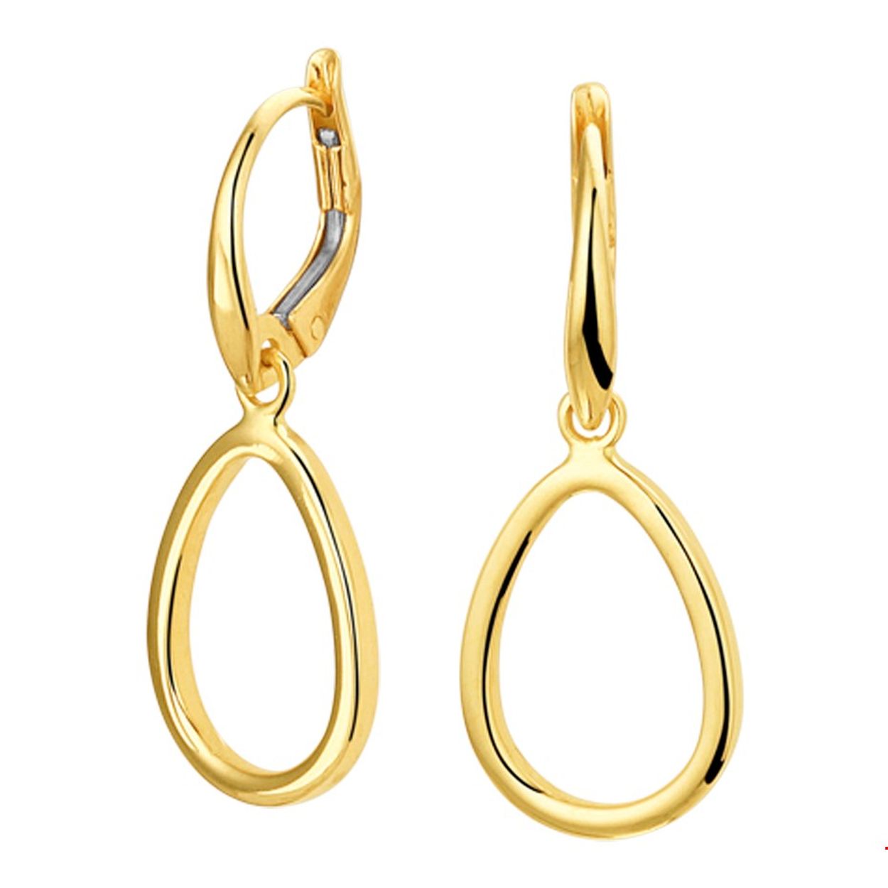 Beschrijving: Stijlvolle geelgouden poli afgewerkte oorhangers met een totale hoogte van 2.8cm uitgevoerd met een druppel van 18x11.5mm. Het tijdloze ontwerp straalt elegantie uit en voegt subtiel glamour toe aan elke outfit. Tip: Combineer de oorhangers met andere sieraden uit onze collectie of vanuit je eigen stash en creeer zo elke keer weer een nieuwe look!. 
Verpakt per: 1
Doelgroep: dames
Breedte: 11.5 mm
Hoogte: 28 mm