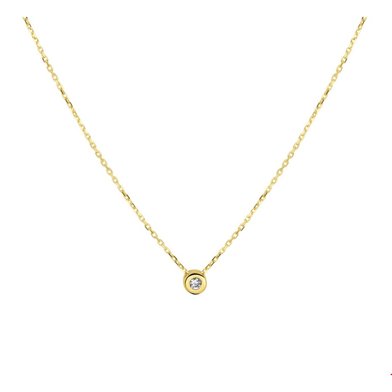 14krt gouden collier met zirkonia 42-46cm