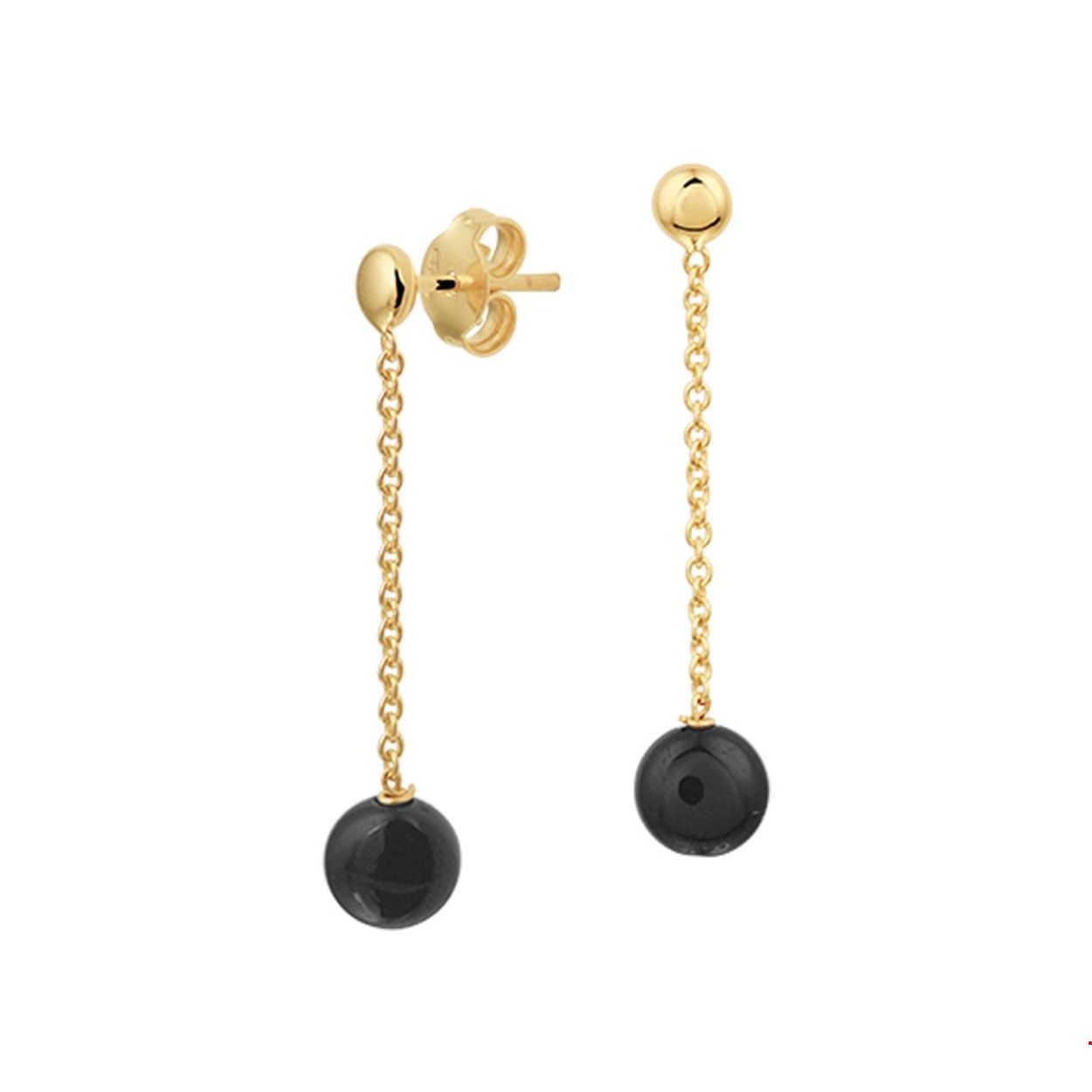 Beschrijving: Stijlvolle geelgouden oorhangers met een totale hoogte van 3.5cm uitgevoerd met een ronde onyx van 6.5mm en stevige poussette sluiting. De oorhangers zijn te combineren met bijpassende sieraden uit onze collectie.
Verpakt per: 1
Doelgroep: dames
Breedte: 6.5 mm
Hoogte: 35 mm